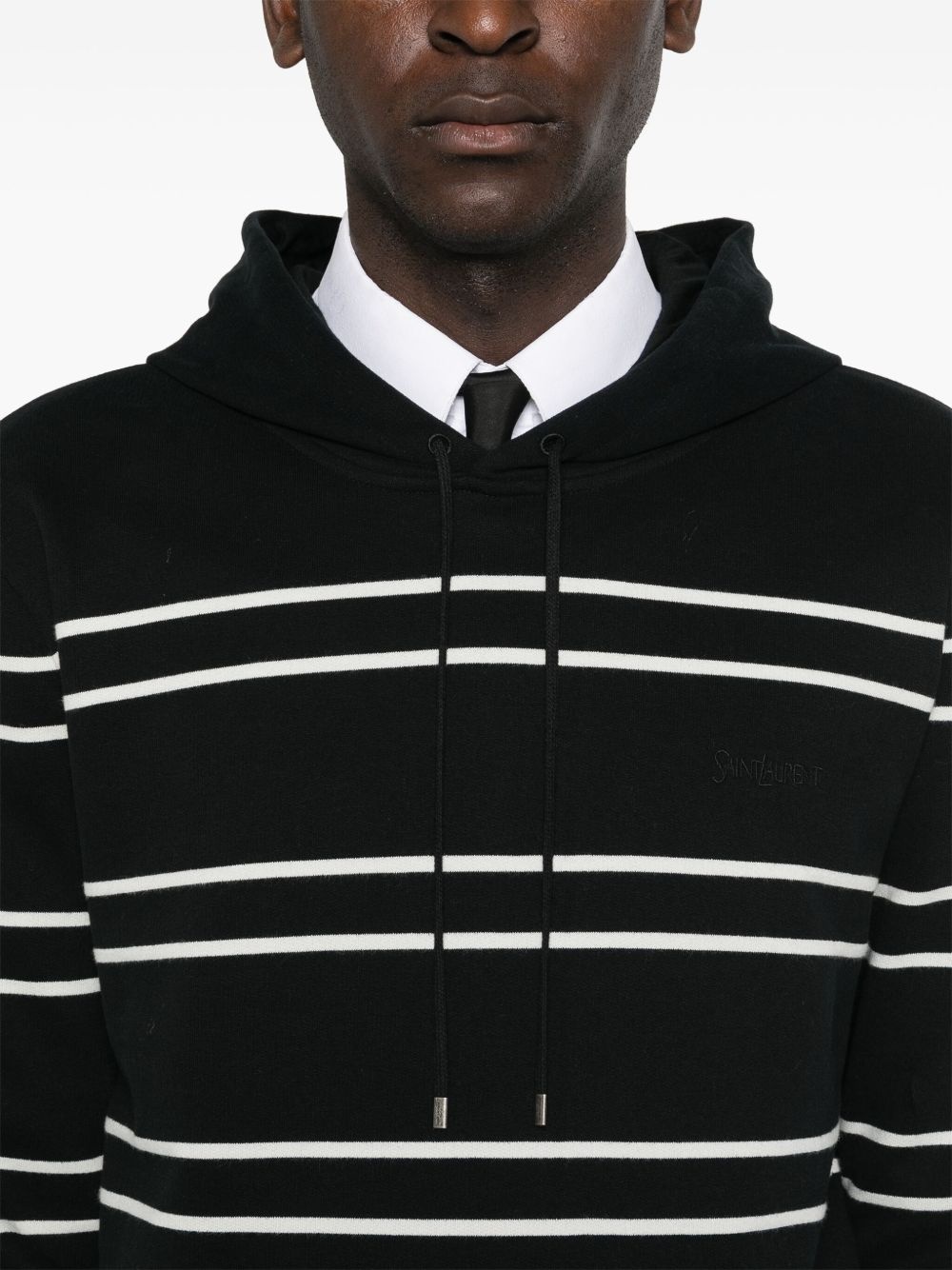 striped cotton hoodie - 5