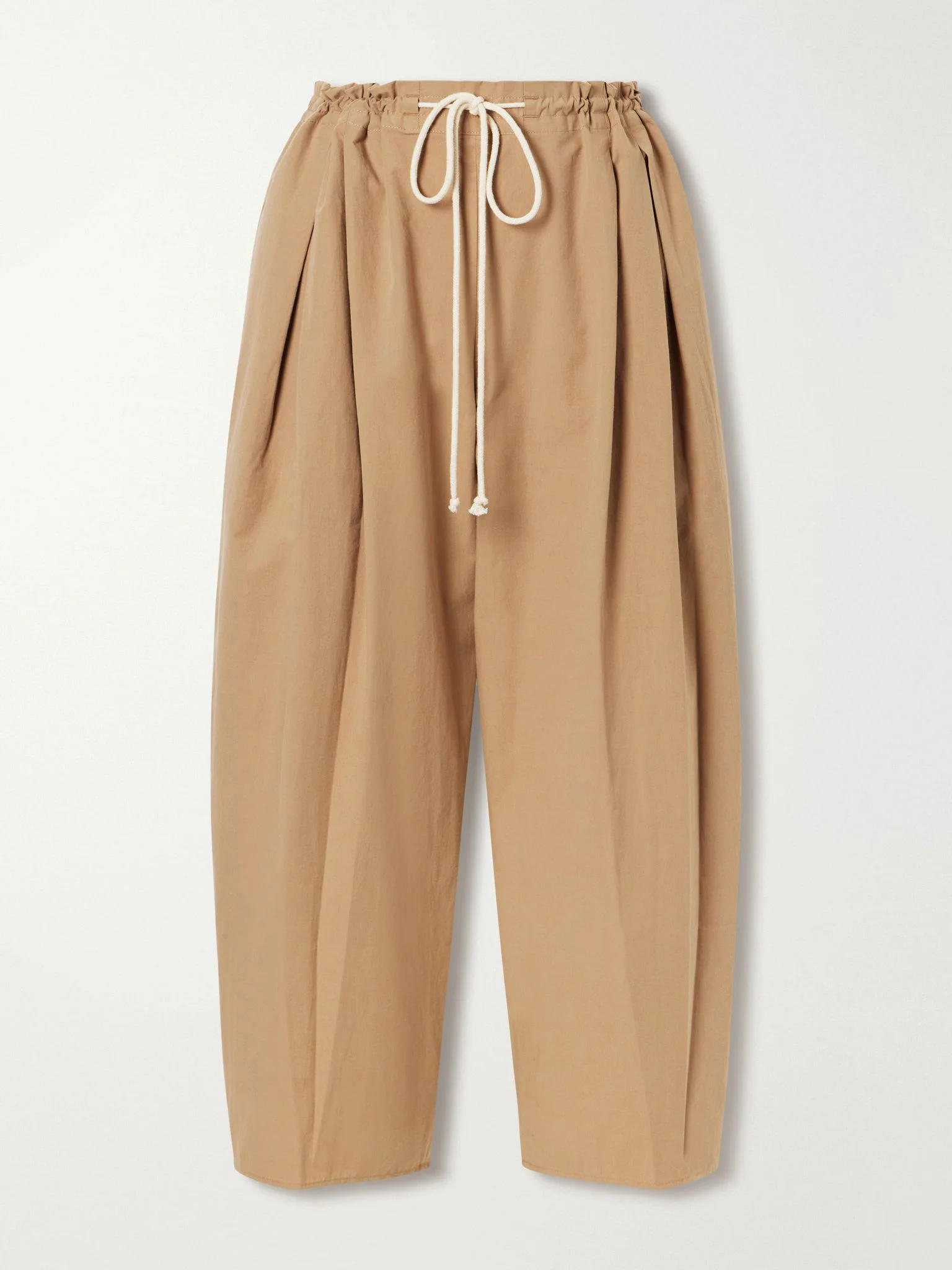 Organic cotton-poplin wide-leg pants Beige - 1