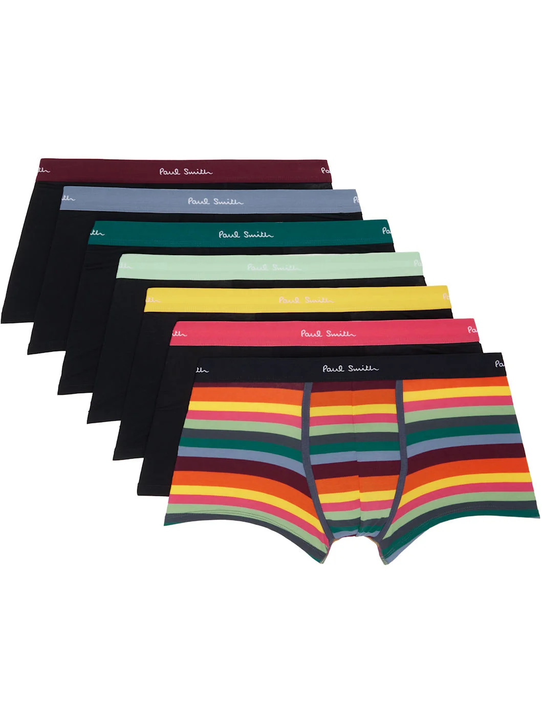 Seven-Pack Multicolor Organic-Cotton 'Artist Stripe' Mixed Boxer Briefs - 1
