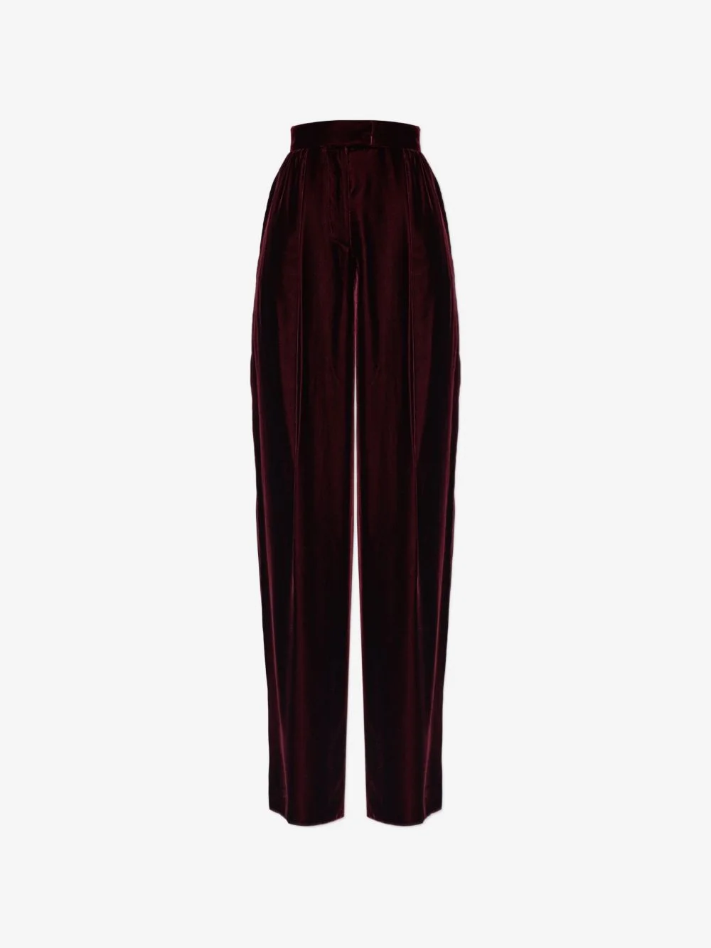 velvet pleated trousers - 1