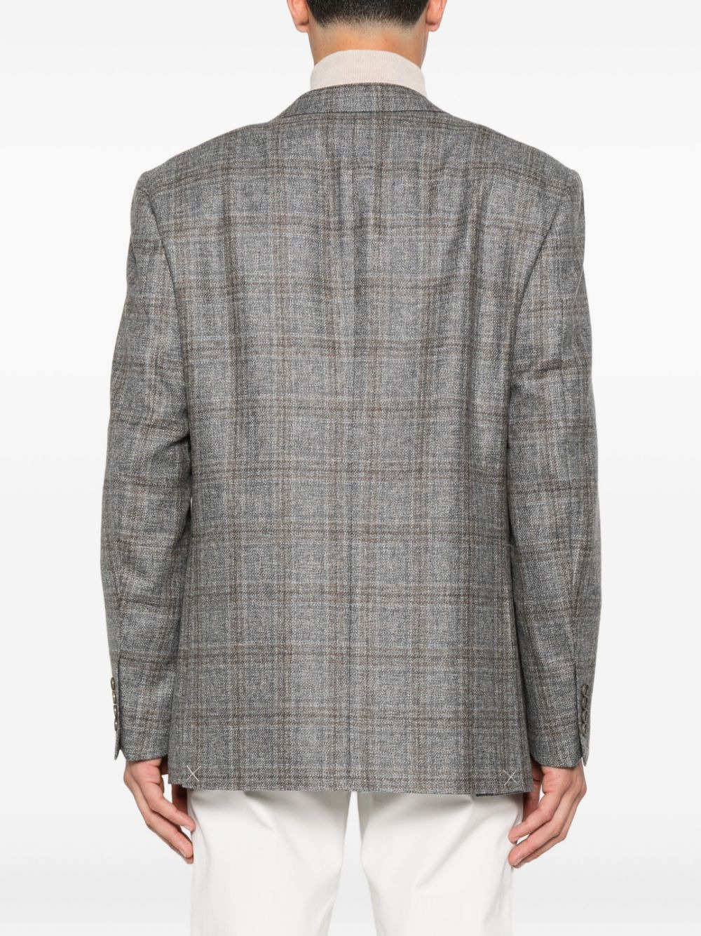 checked wool jacket - 4
