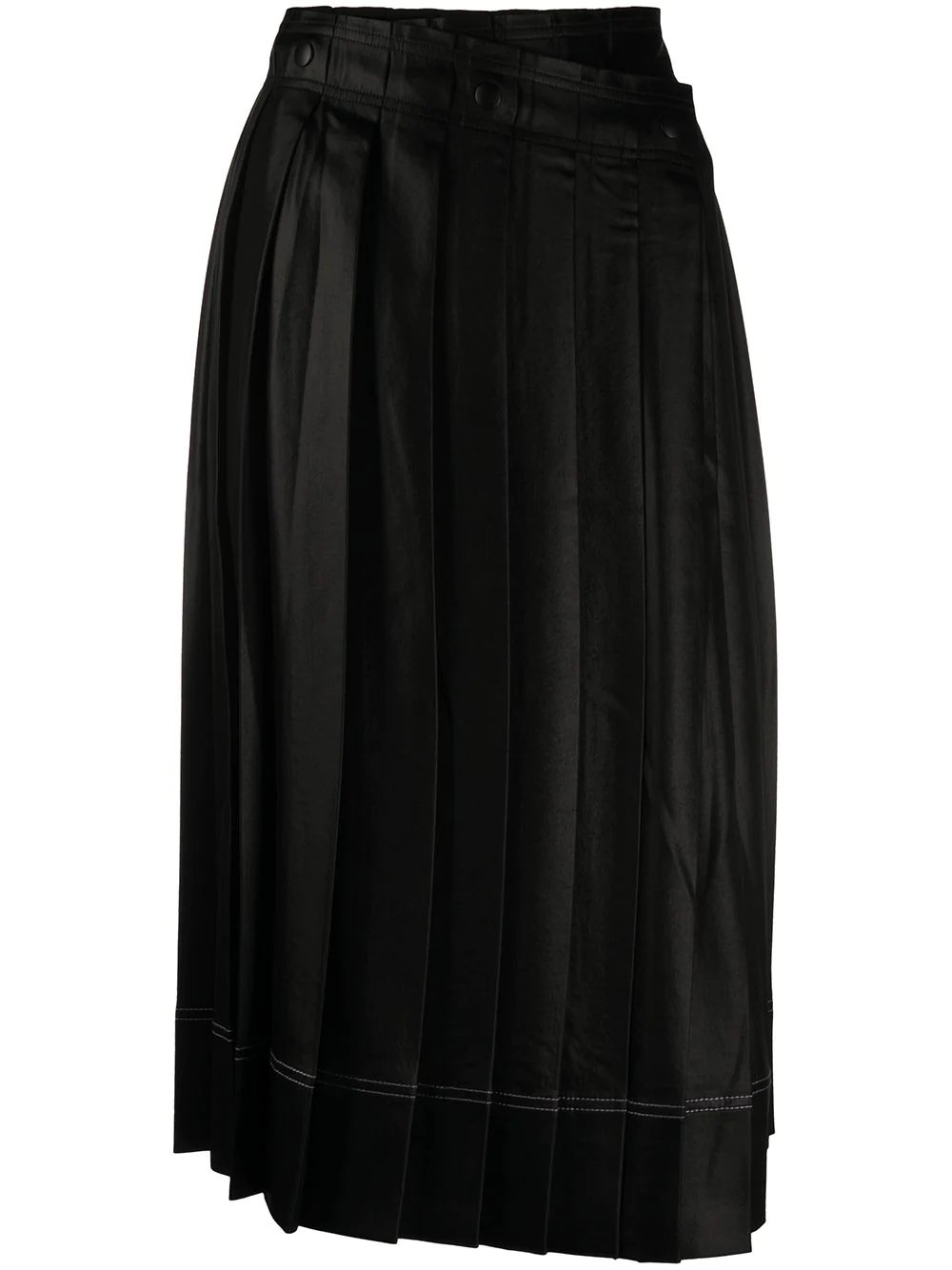 pleated wrap-front skirt - 1