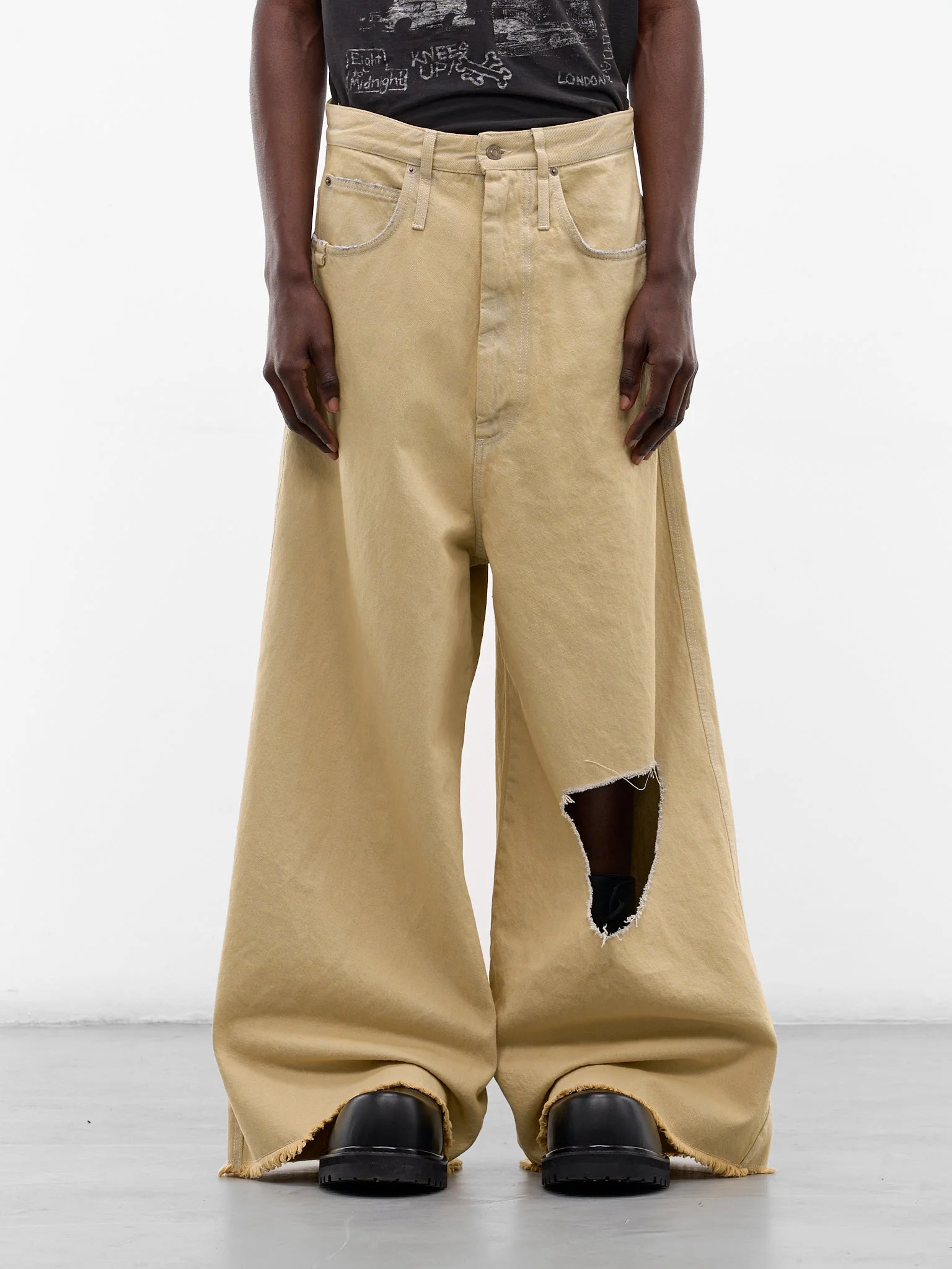 Whitewashed Distressed Dumpster Denim Jeans - 1