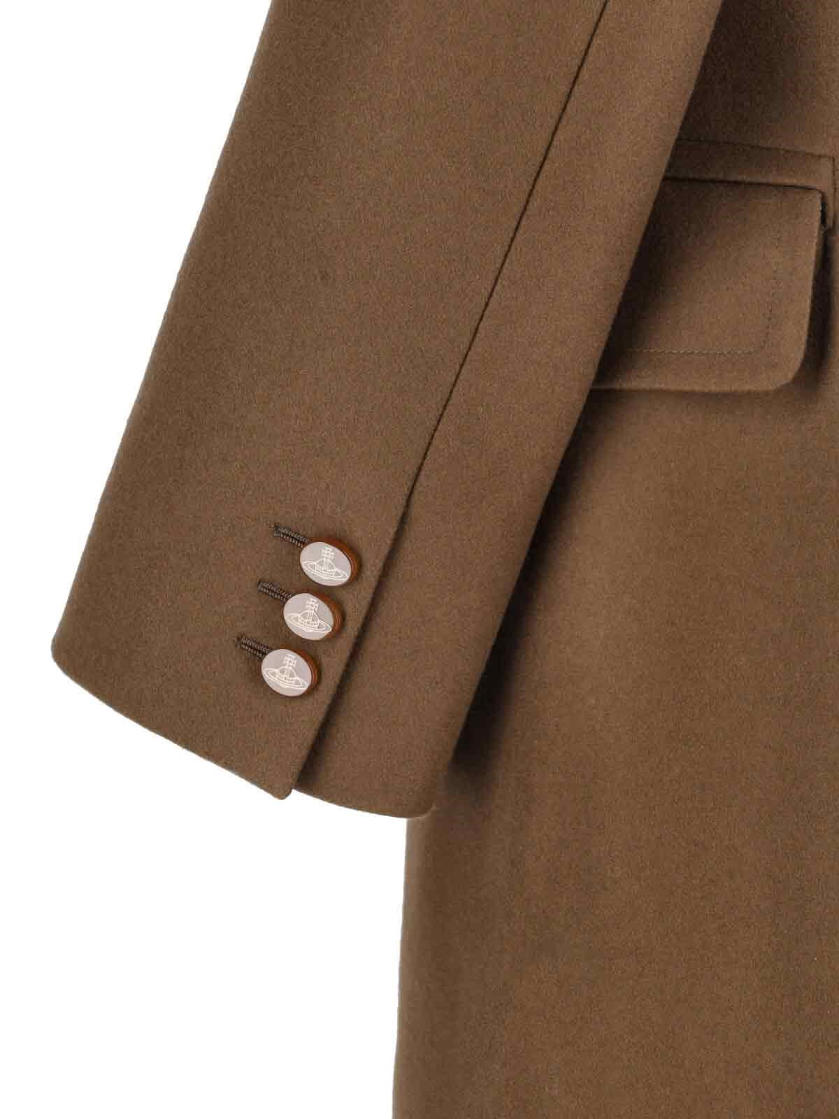 DOUBLE-BREASTED WOOL AND CASHMERE COAT - 4