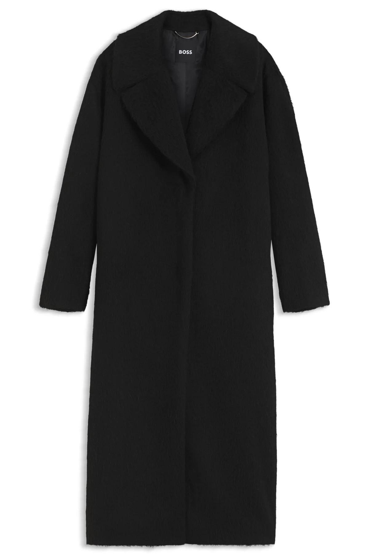 COCOON-SHAPED COAT IN TEXTURED FABRIC - 1