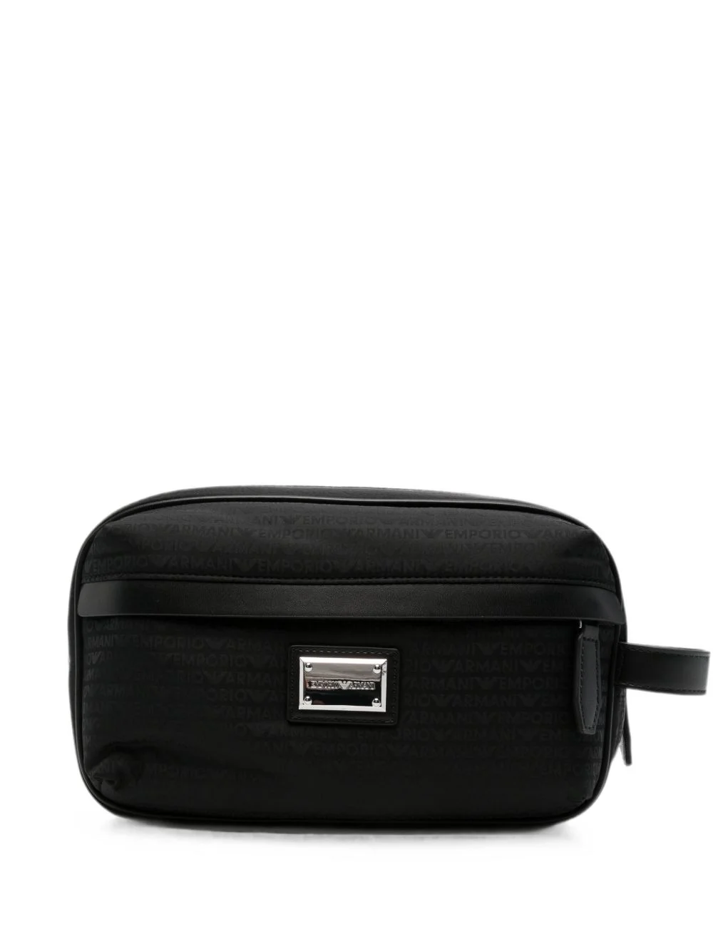 logo-pattern wash bag - 1