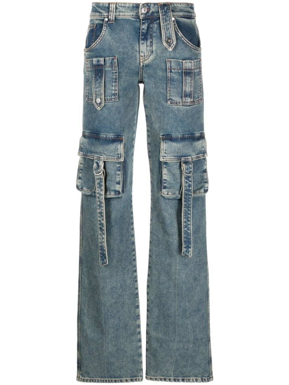 straight-leg cargo jeans - 1