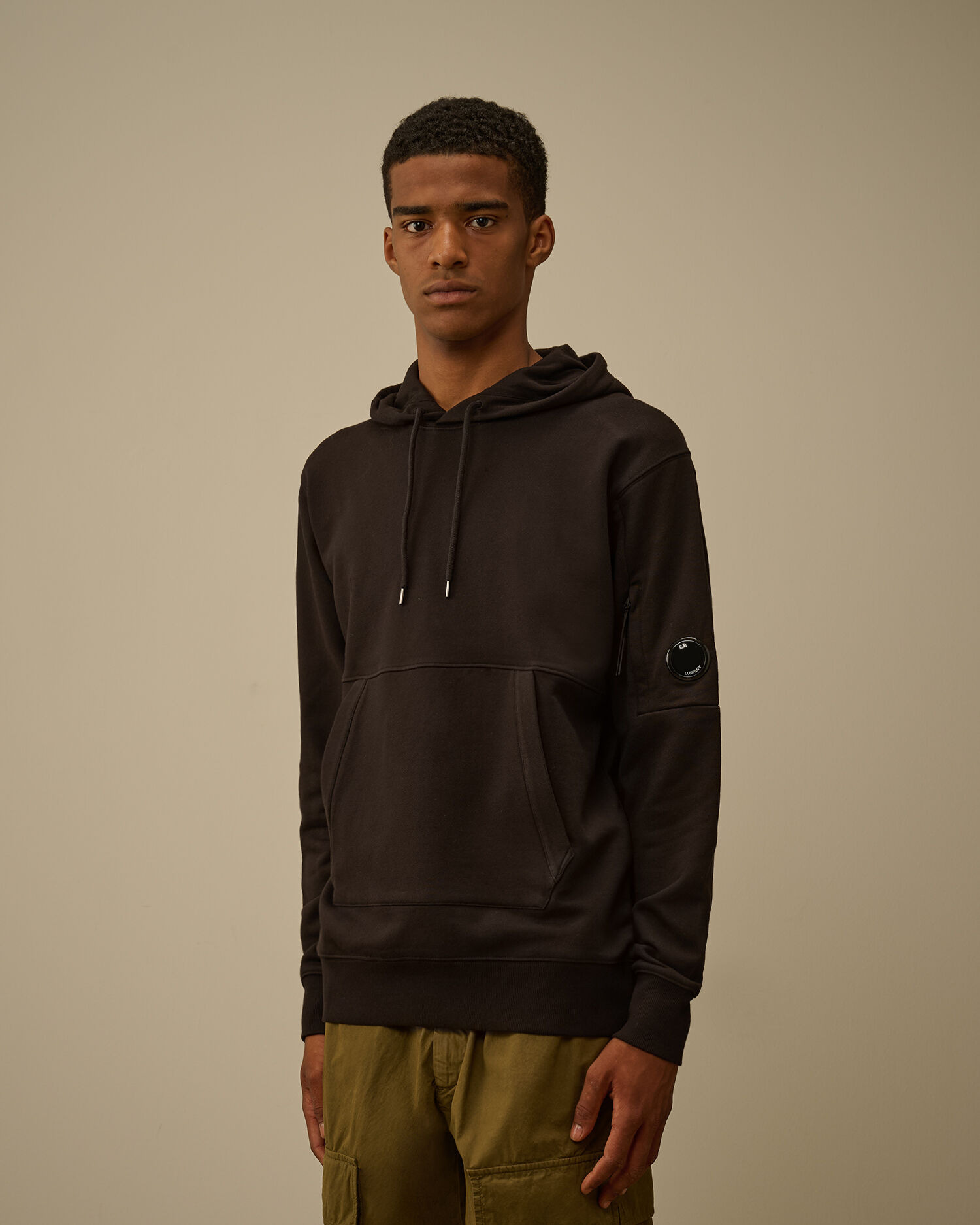 Diagonal Raised Fleece Hooded Lens Sweatshirt - 3