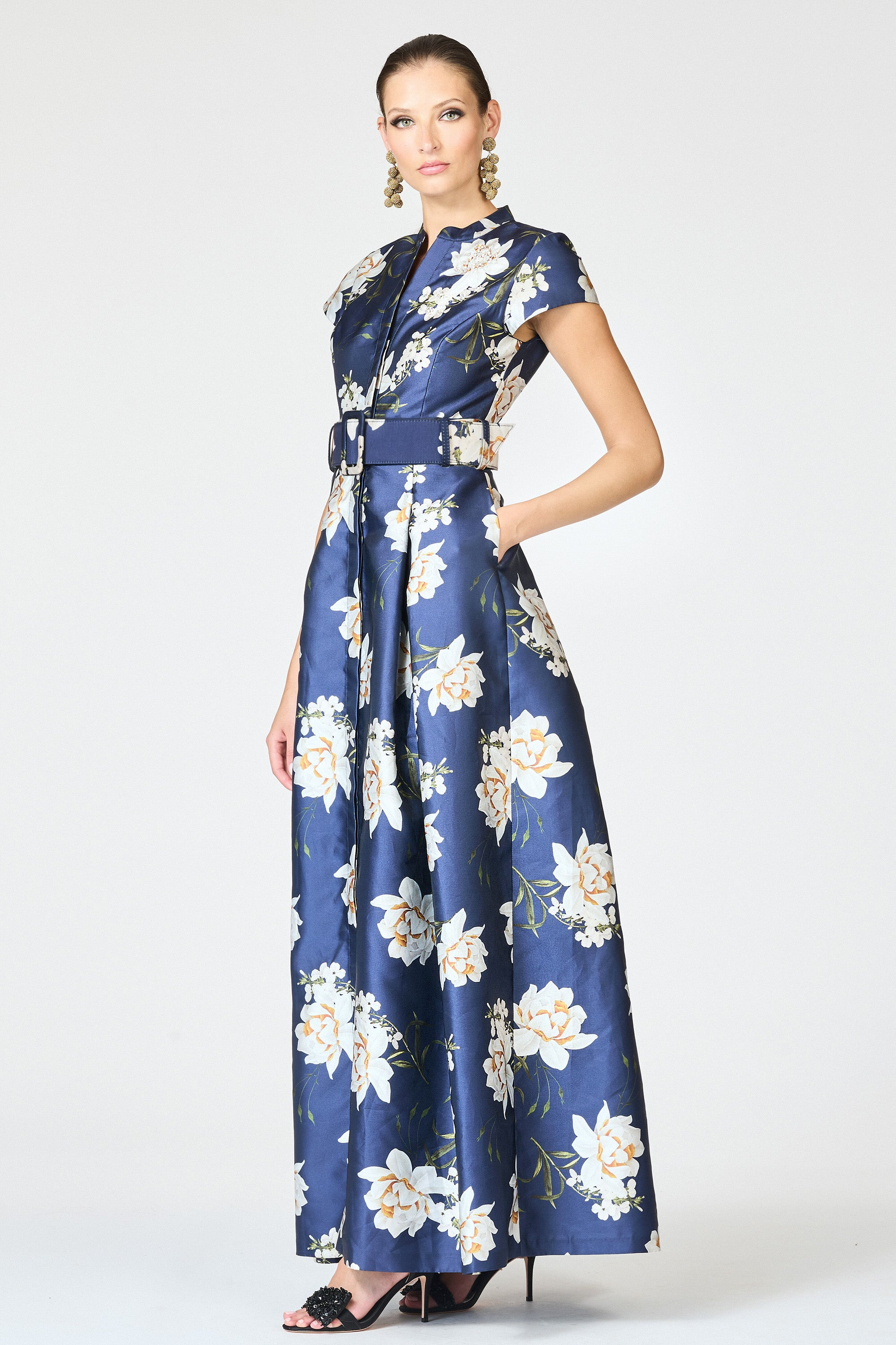EMBELLISHED MARTA GOWN - NAVY NARCISSUS - 3