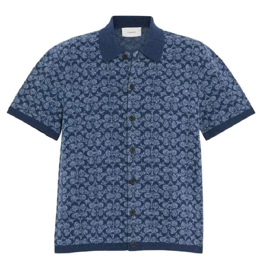 Coach Signature Polo Shirt In Blue - 5