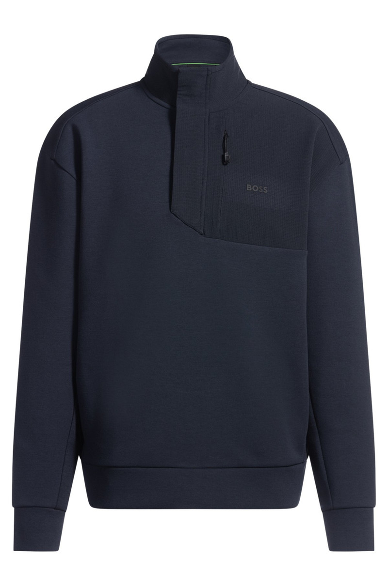 SUPER-STRETCH SWEATSHIRT WITH STORMFLAP DETAIL 1