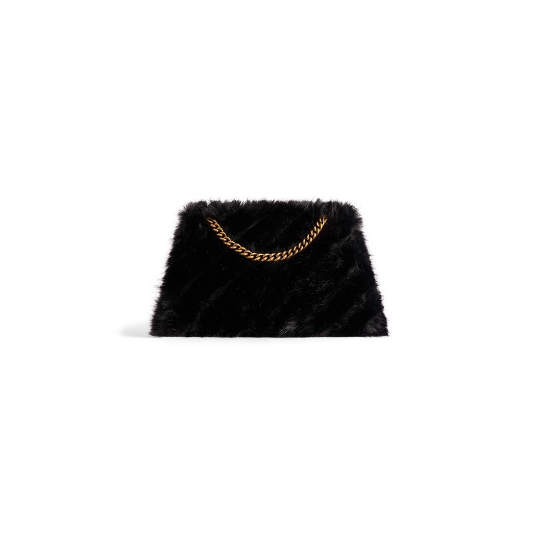 Women's Crush Medium Chain Bag Fake Fur in Black - 4