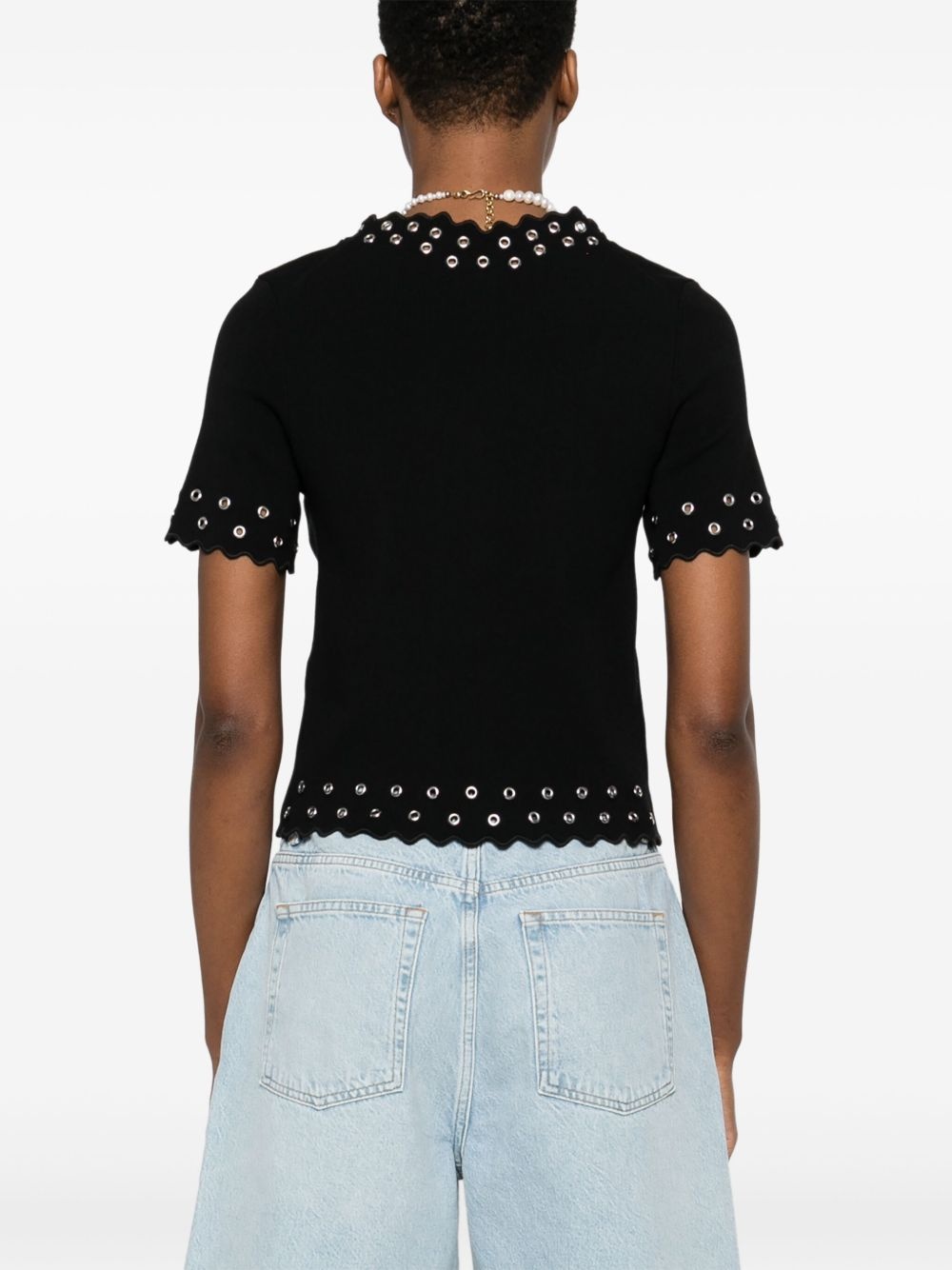 eyelet-embellished shirt - 4
