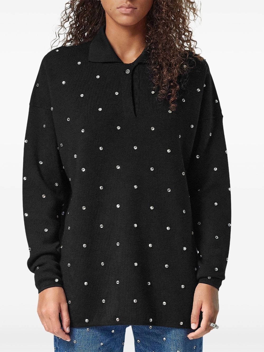 stud-embellished polo shirt - 3