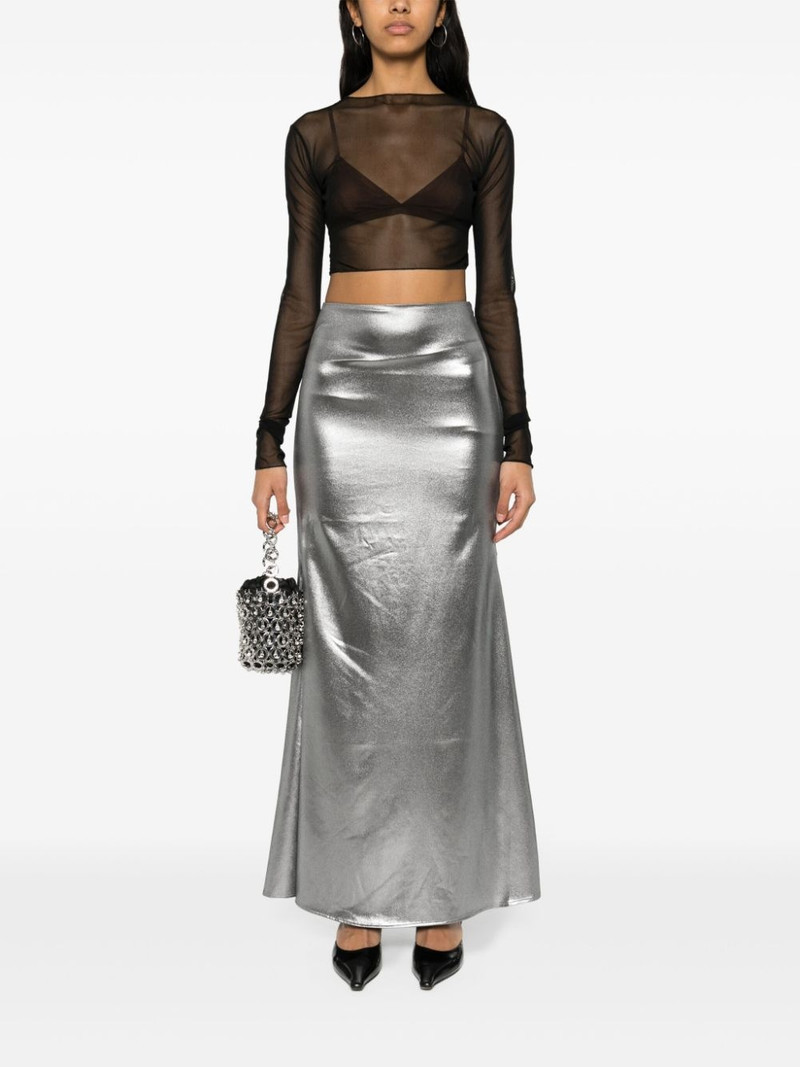 ROTATE semi-train metallic-effect maxi skirt outlook