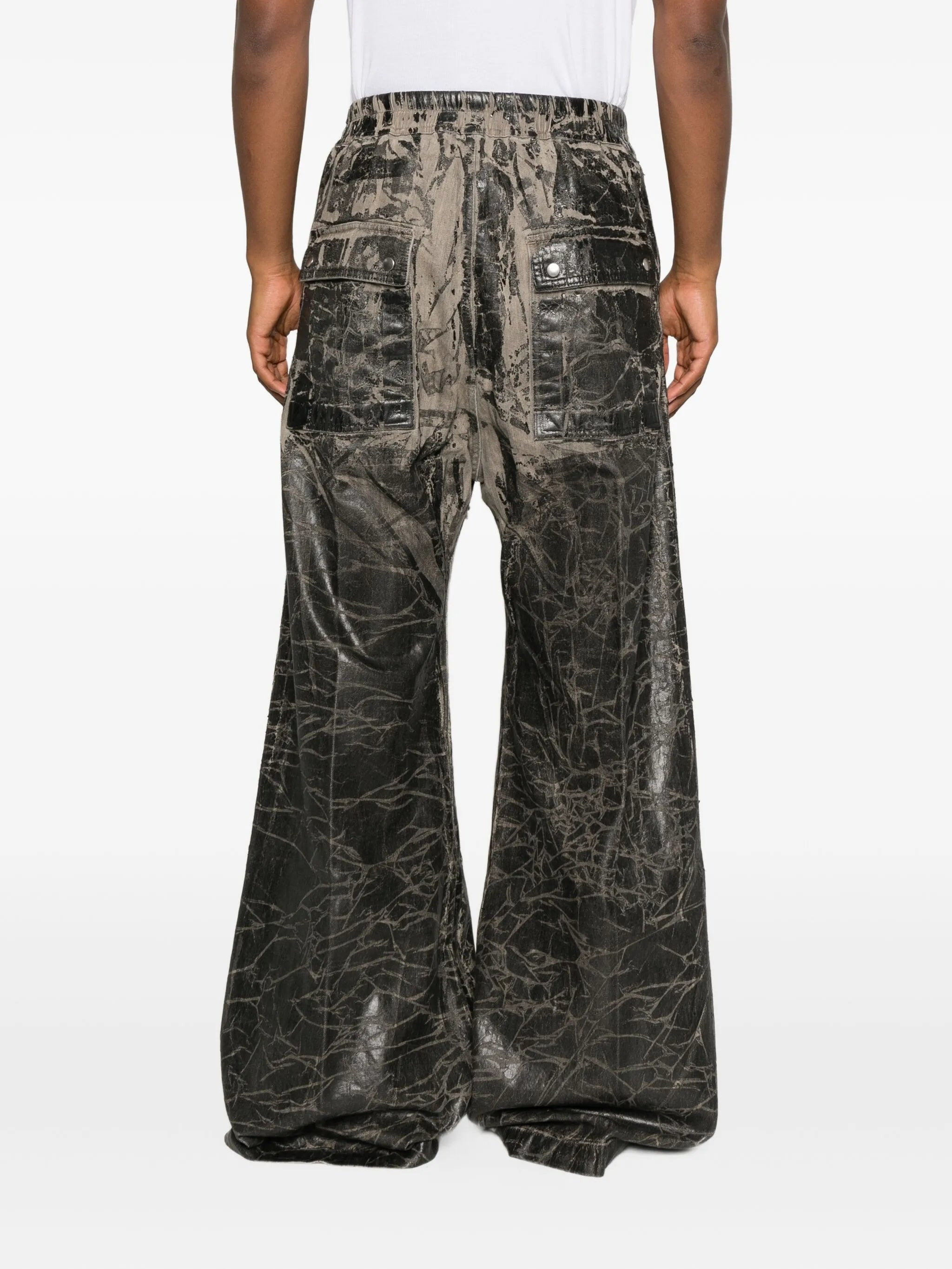 Rick Owens Drkshdw Crackled-effect Zip Trousers - 4