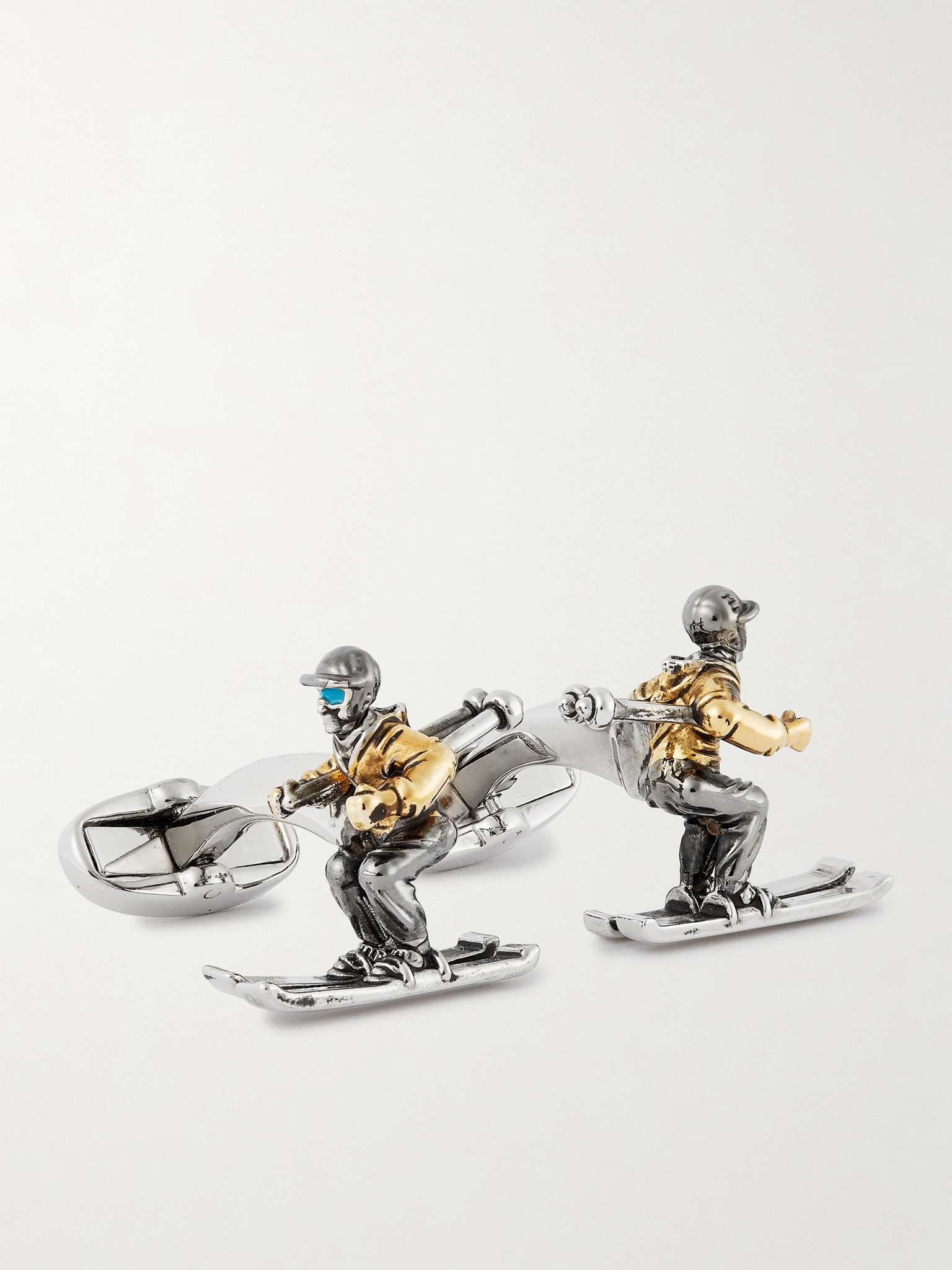 Gold- and Silver-Tone and Enamel Cufflinks - 1