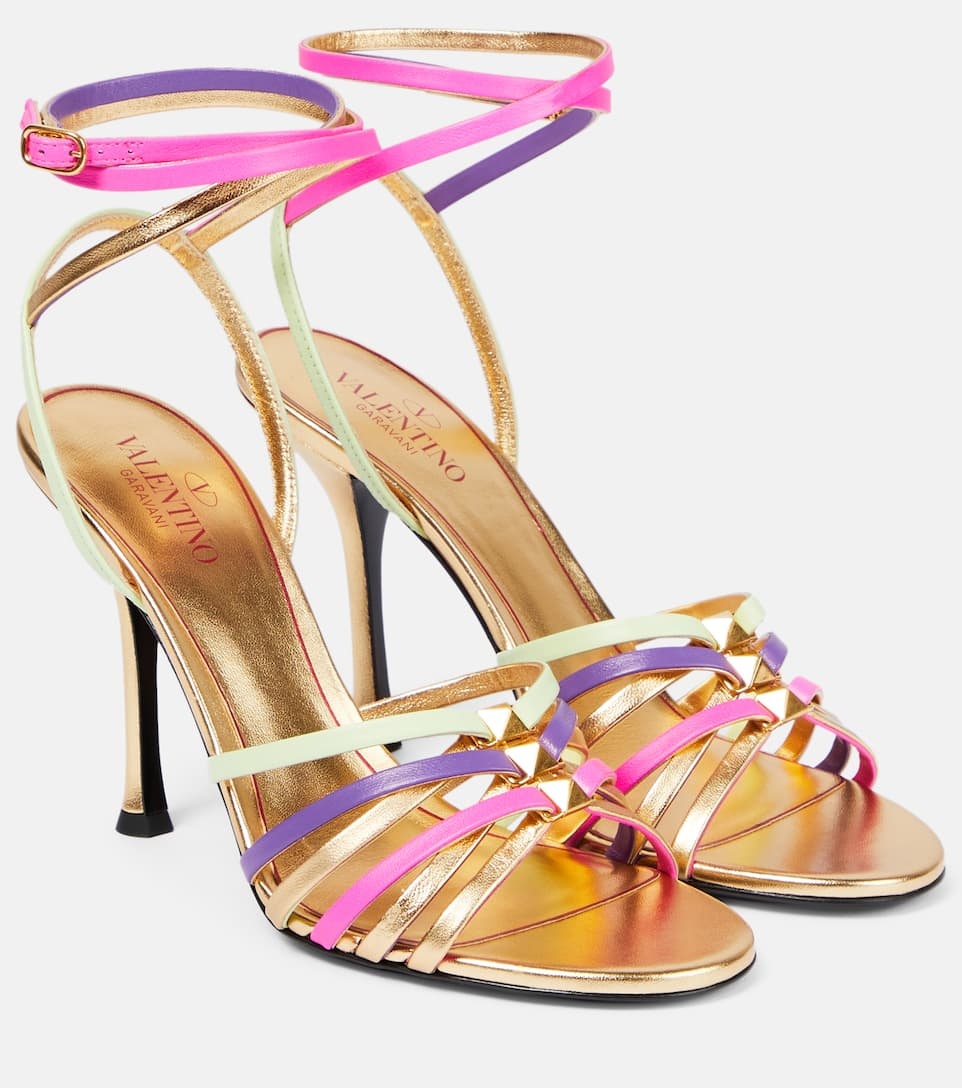 Rockstud Strappy leather sandals - 1