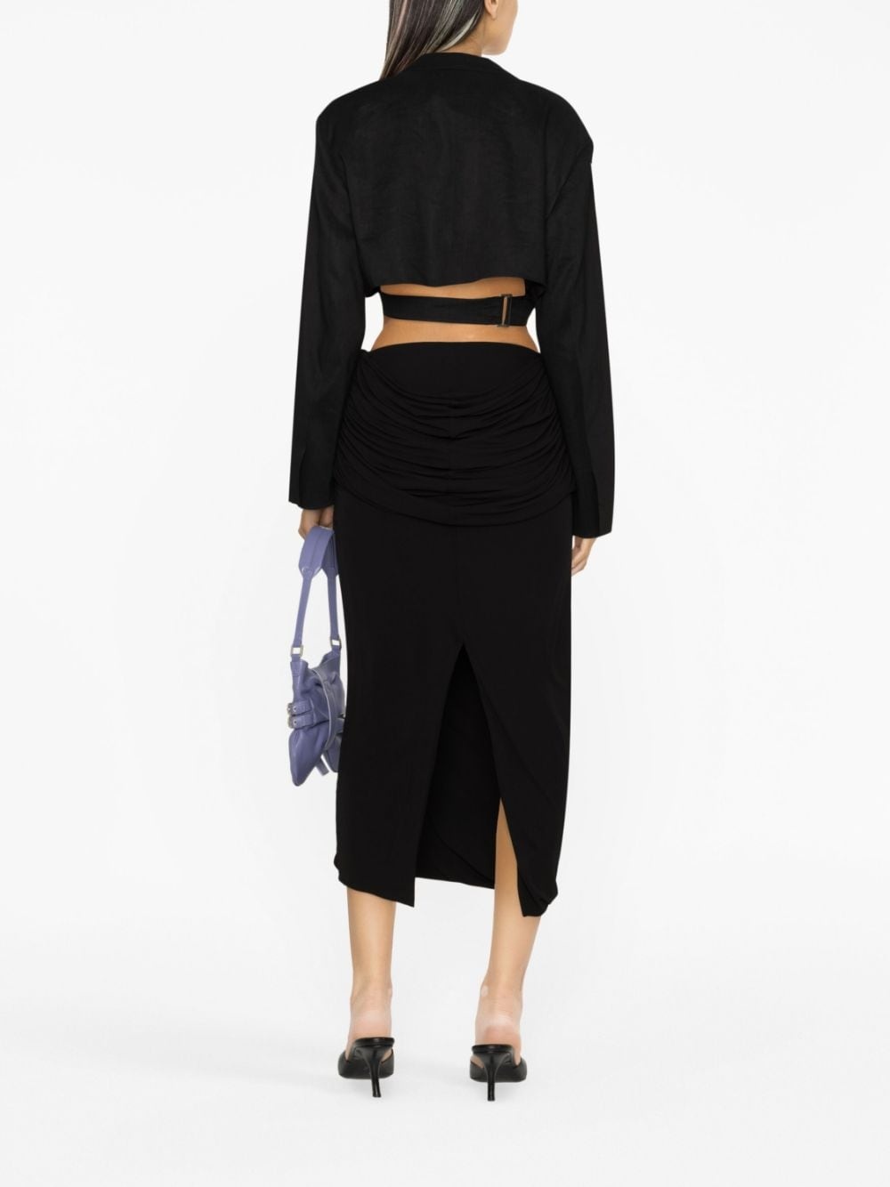 draped midi straight skirt - 4