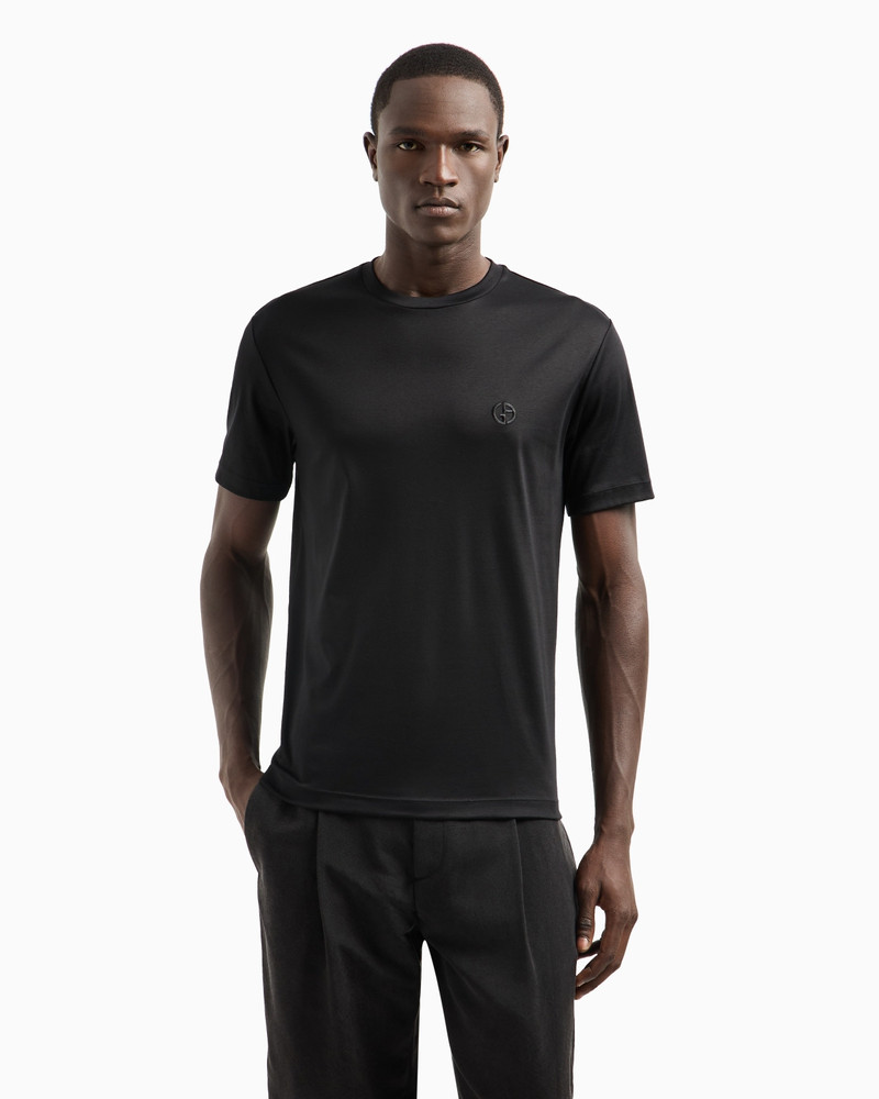 GIORGIO ARMANI COTTON-INTERLOCK T-SHIRT WITH EMBROIDERED LOGO outlook