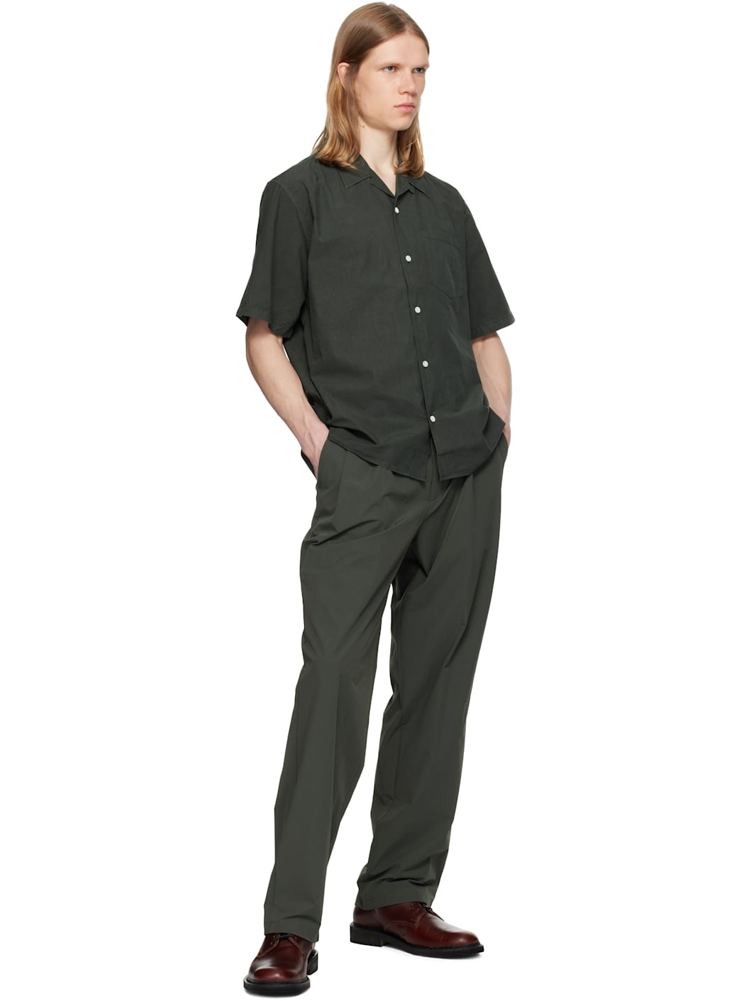 Green Carsten Cotton Tencel Shirt - 4