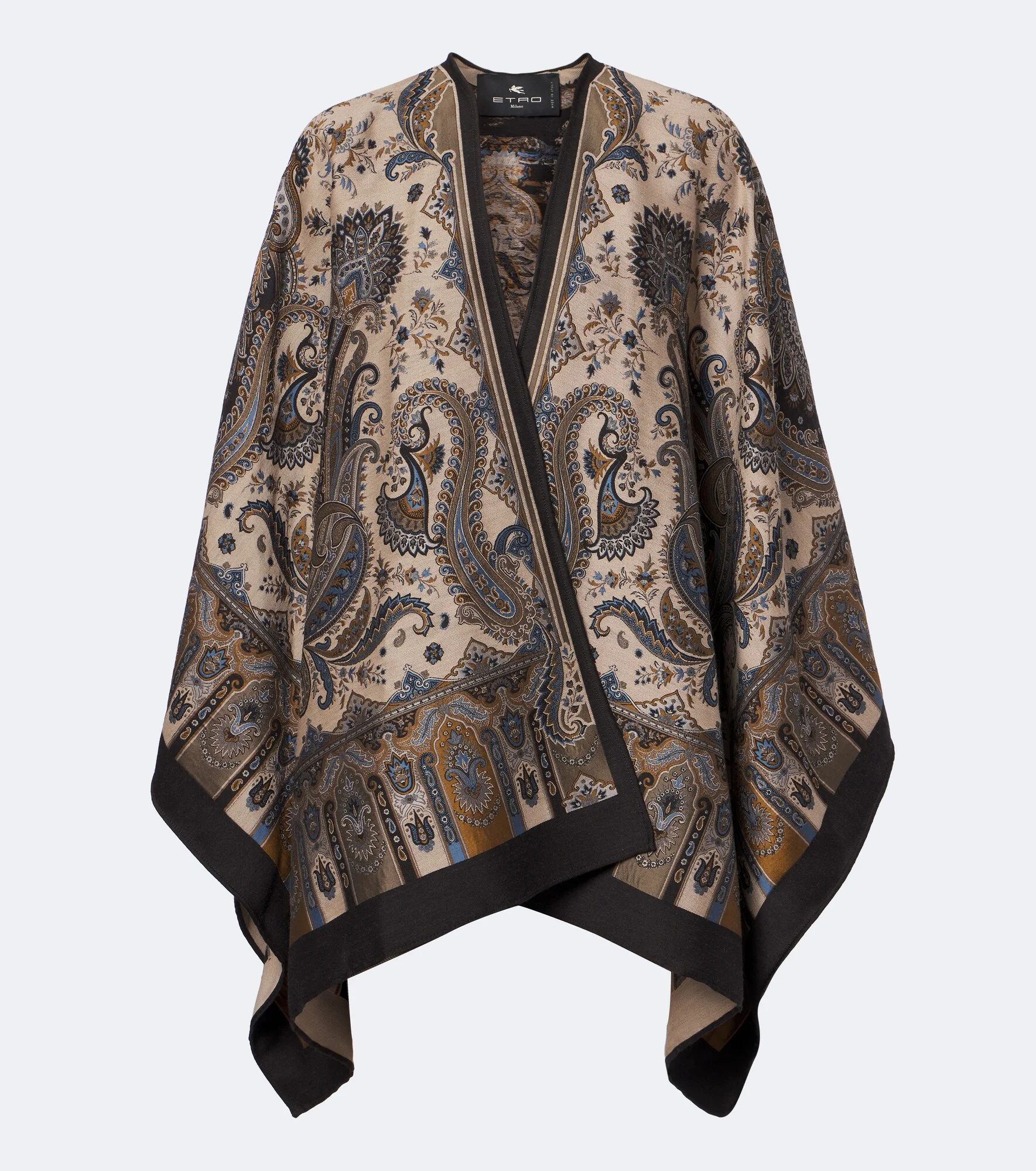Paisley jacquard wool-blend shawl - 1