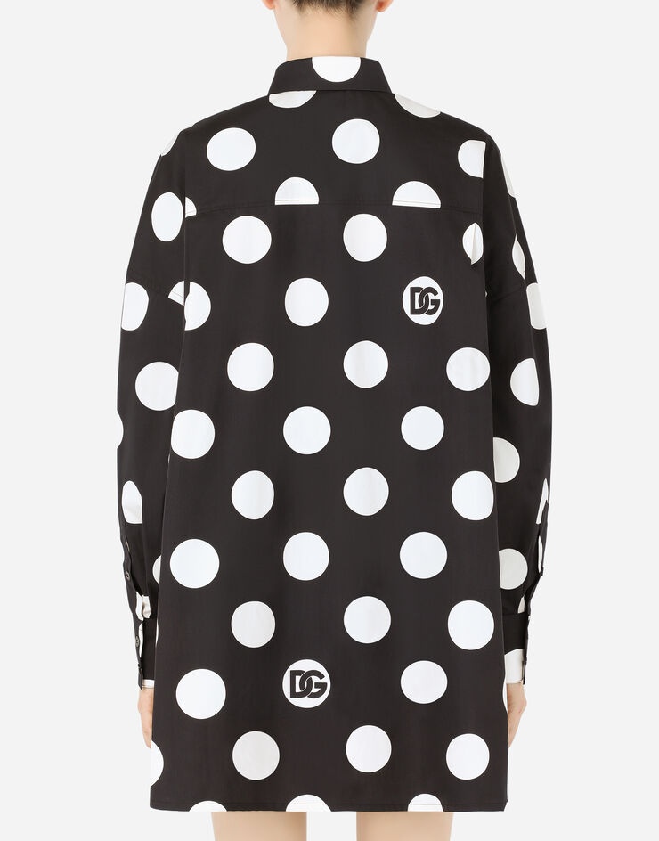 Poplin shirt with polka-dot print and DG embellishment - 2