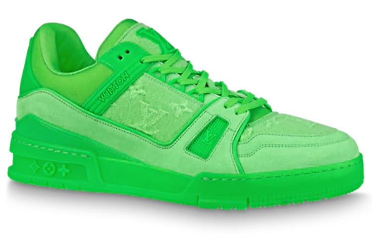 LOUIS VUITTON x Virgin Abloh Trainer Sneakers 'Neon Green with Monogram Fabric' 1A8KD8 - 2