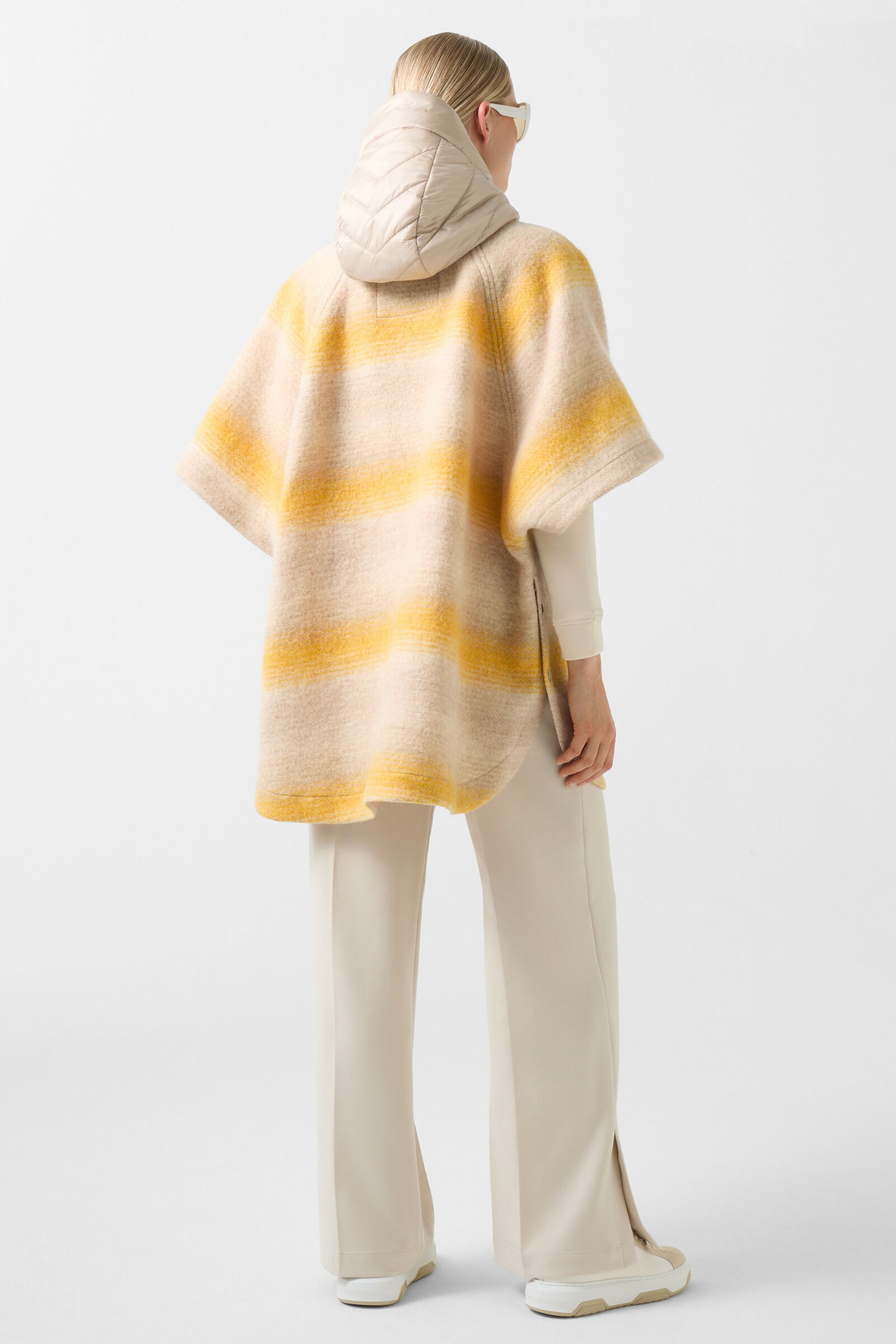 Harriet poncho in Mustard yellow/Beige - 3