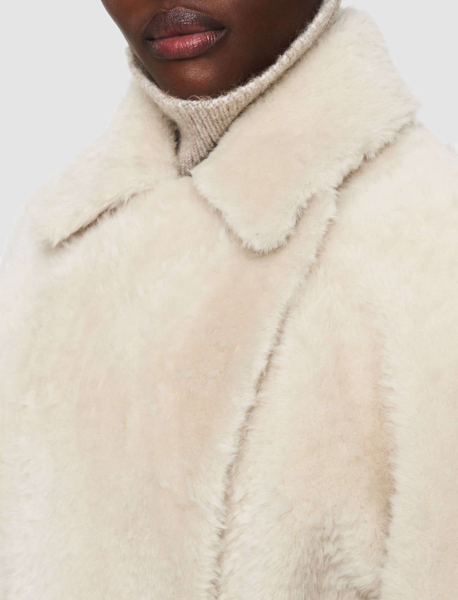 Textured Shearling Clery Coat - 5