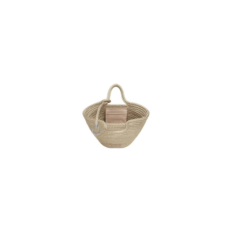 Women's Ibiza Small Basket With Strap in Beige 5