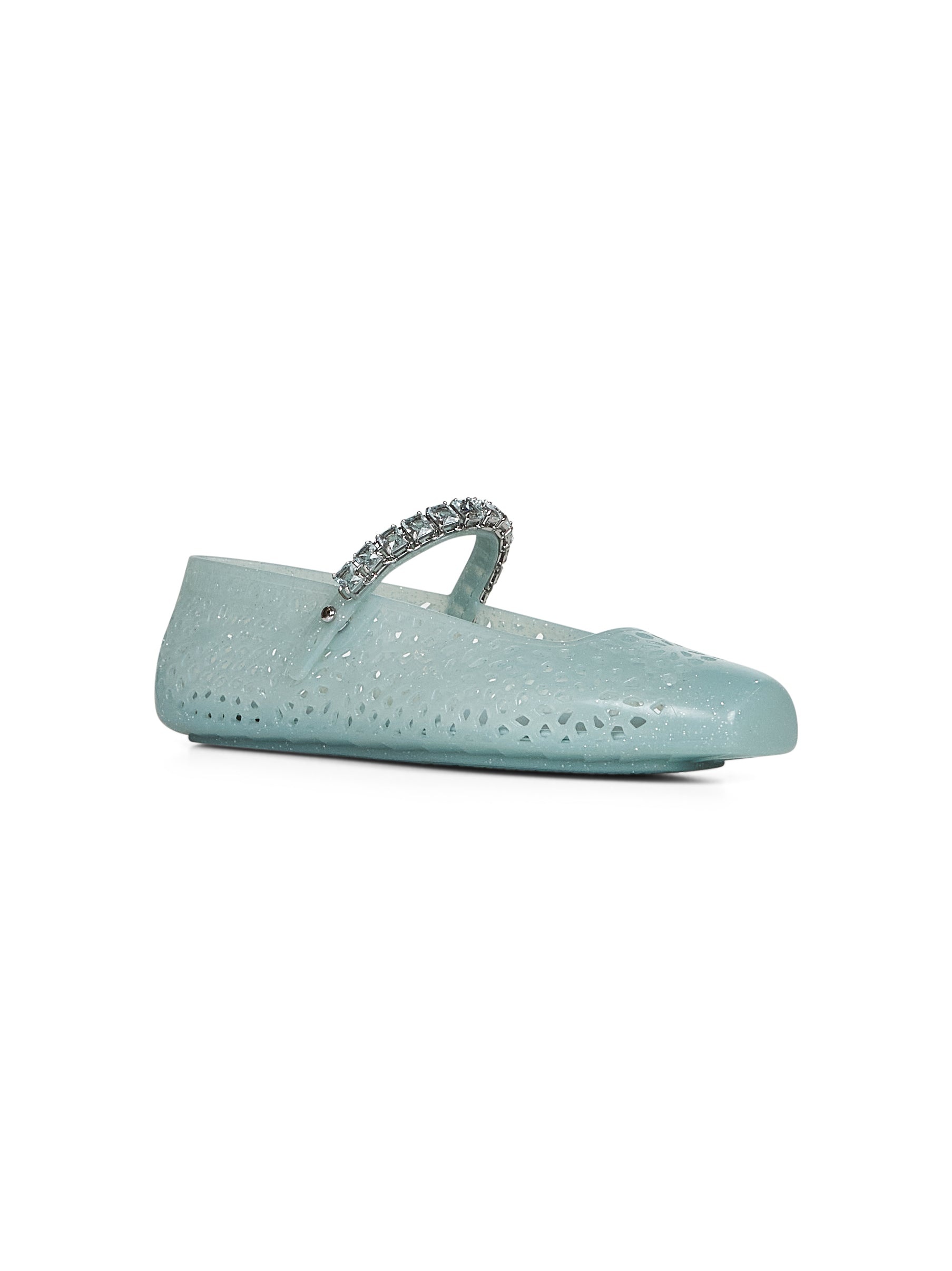 Light green Jelly ballet flats with crystal - 2
