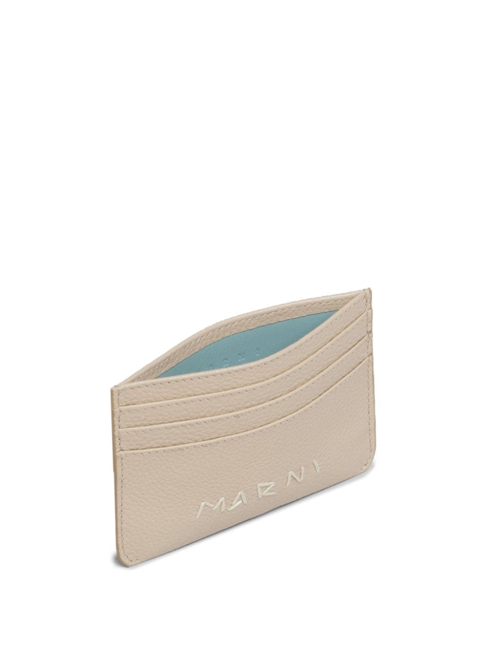 embroidered logo leather card holder - 3