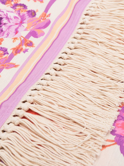 Zimmermann floral-print textured beach towel outlook