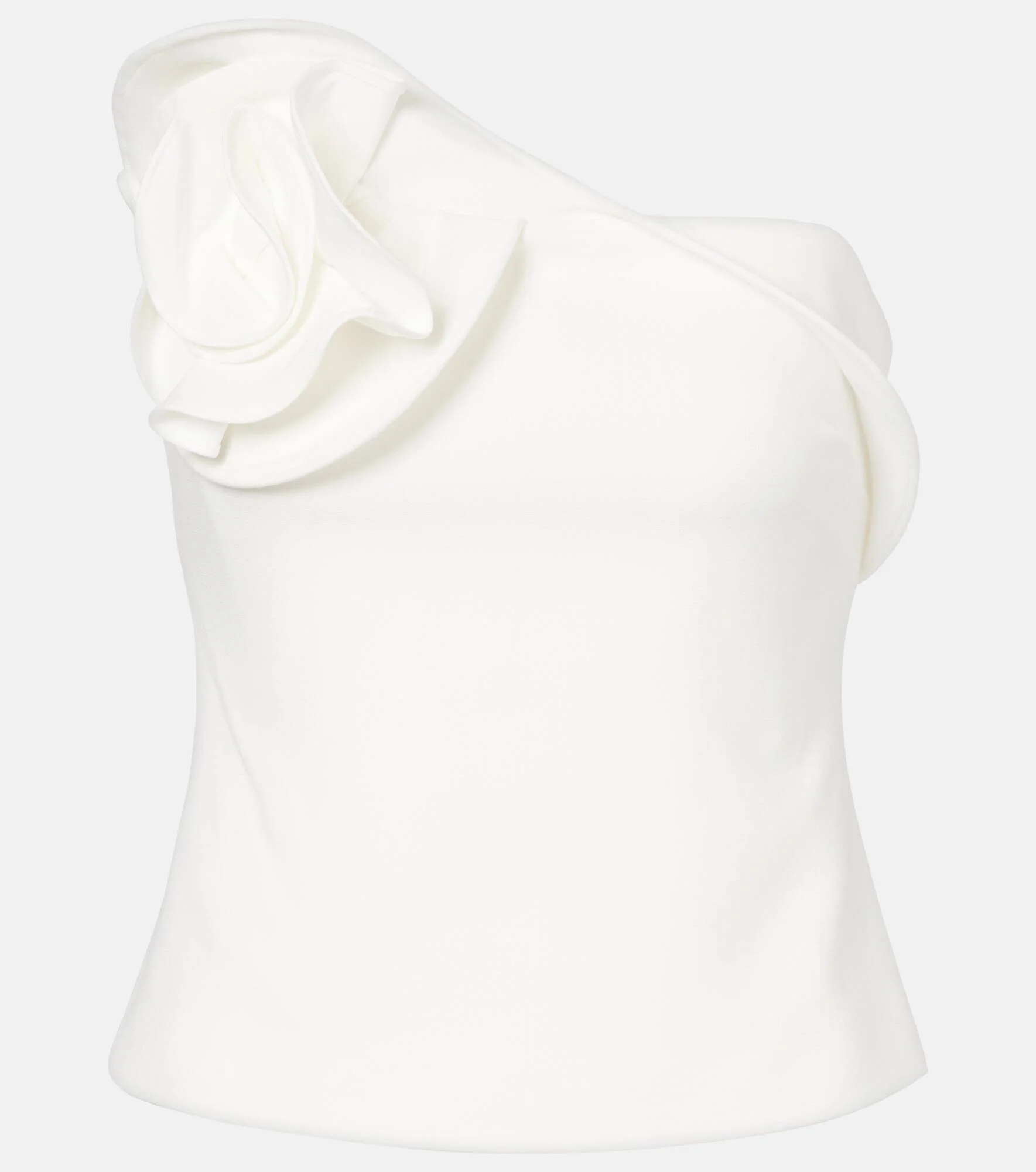 Floral-appliqué strapless crêpe top - 1