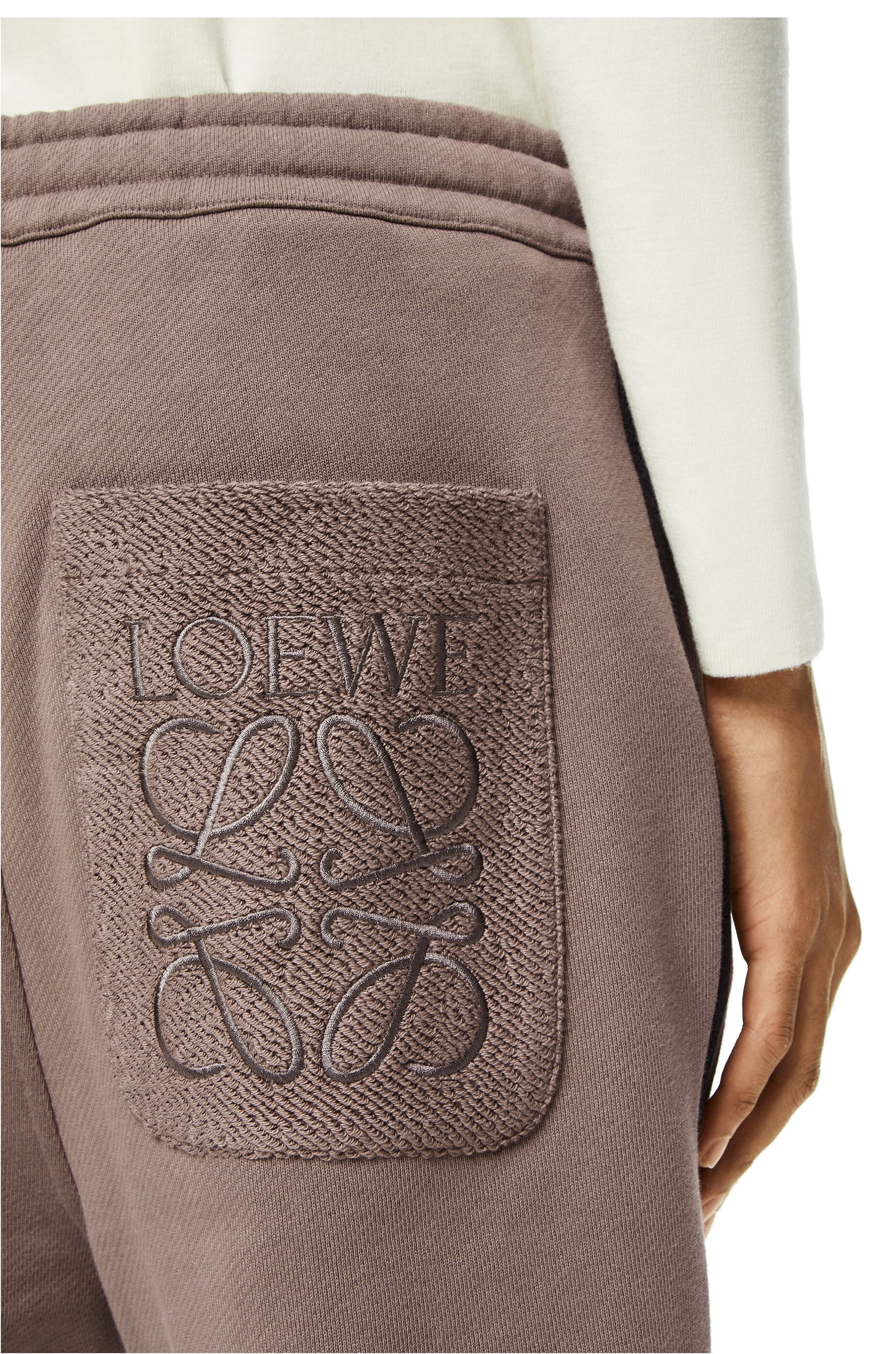 Contrasting rib jogging trousers in cotton - 5
