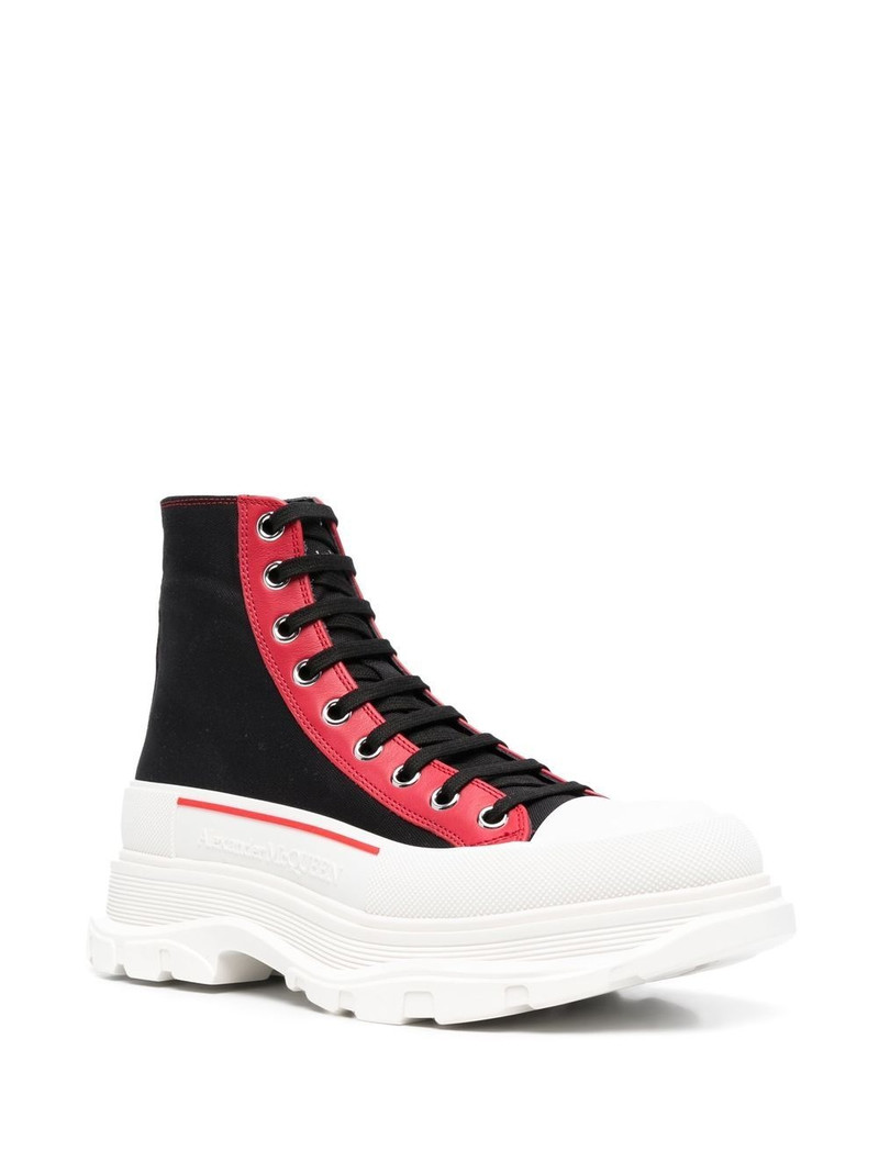 Alexander McQueen Tread Slick Boots "Black/Red" outlook