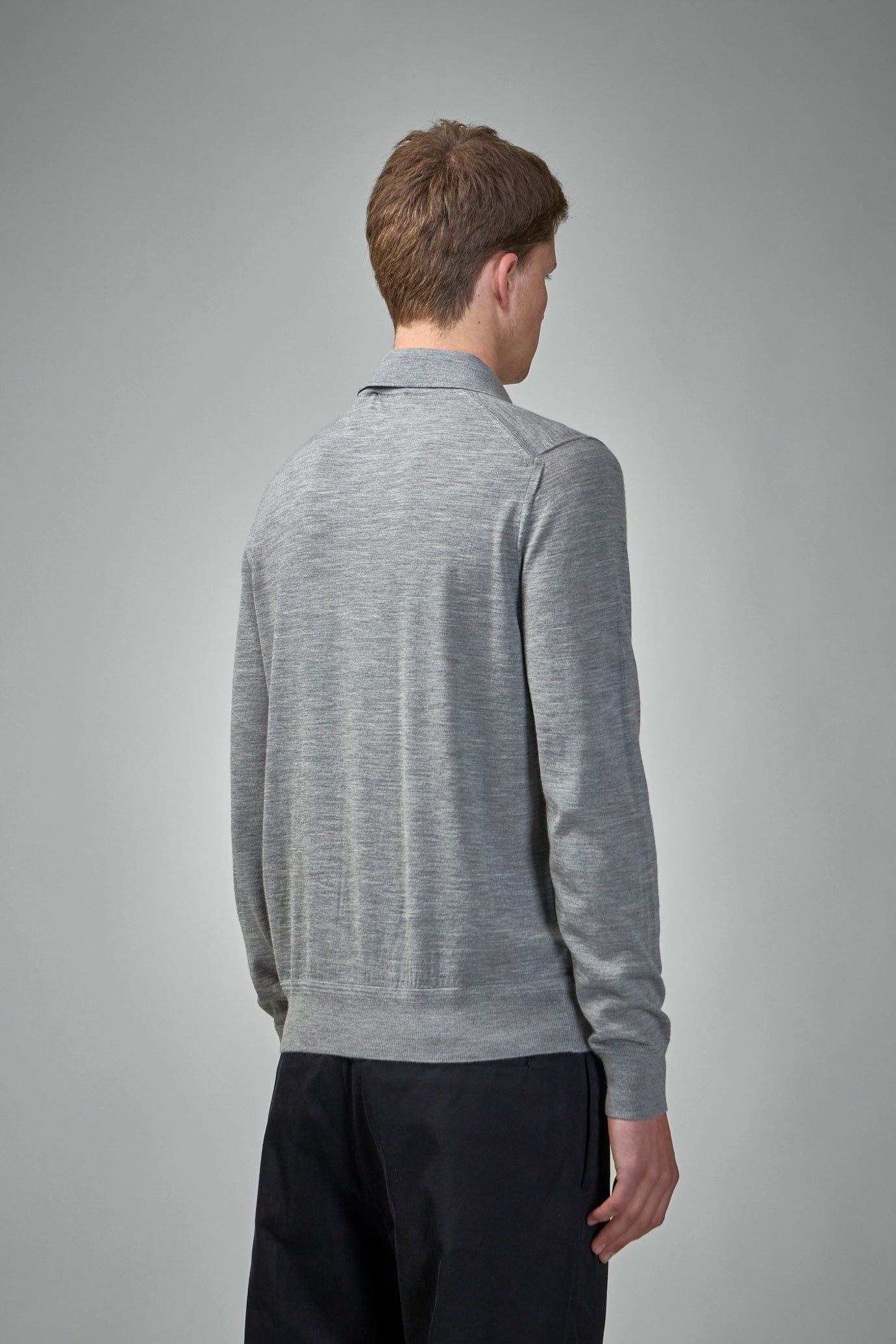 Fine Gauge Pure Wool LS Polo - 3