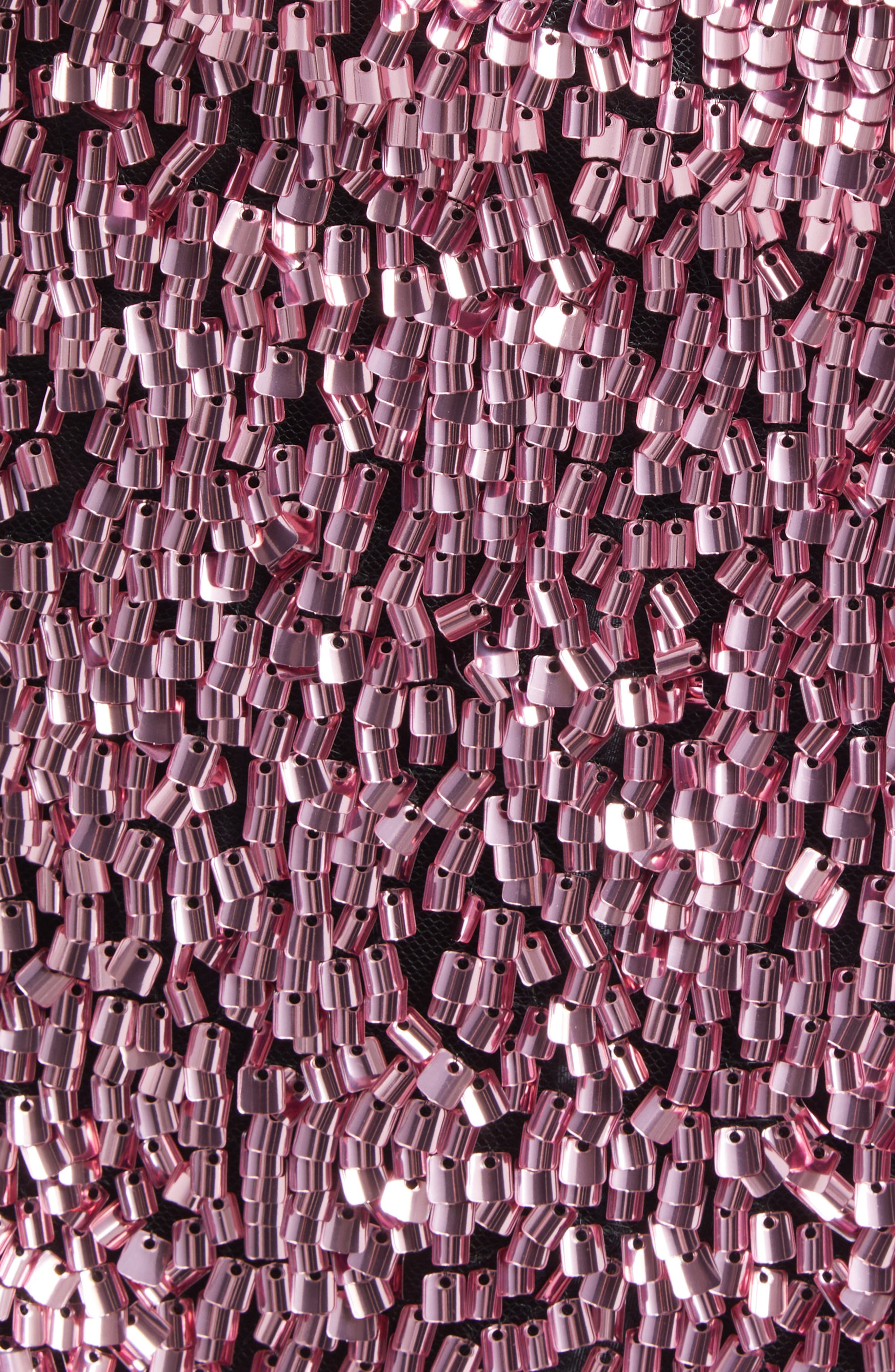 Area Crystal Strap Sequin Minidress in Metallic Rose at Nordstrom - 6