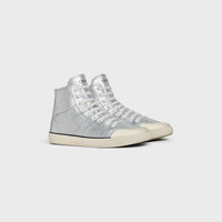 CELINE アランAS-02 Celine Men's AS-02 Alan Lace-Up Metalized Calfskin Silver