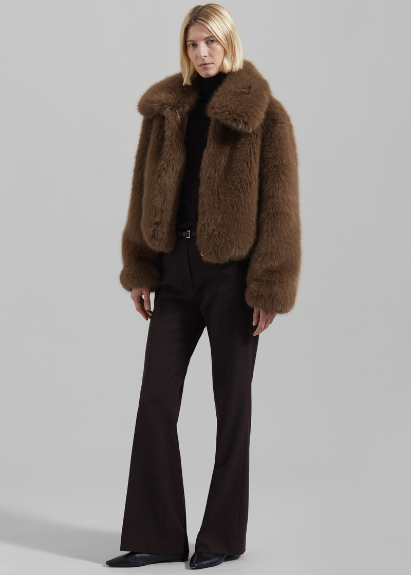 The Frankie Shop Hope Faux Fur Jacket - Camel outlook