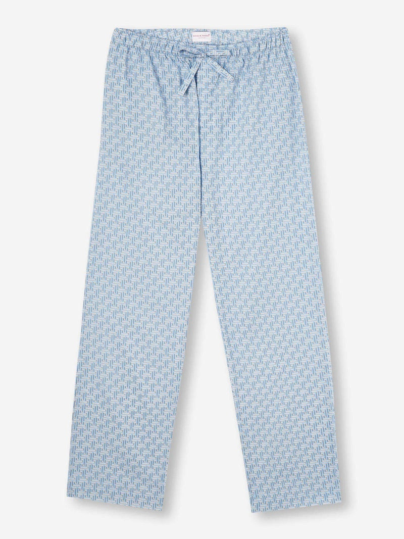 Men's Lounge Pants Ledbury 72 Cotton Batiste Blue 1