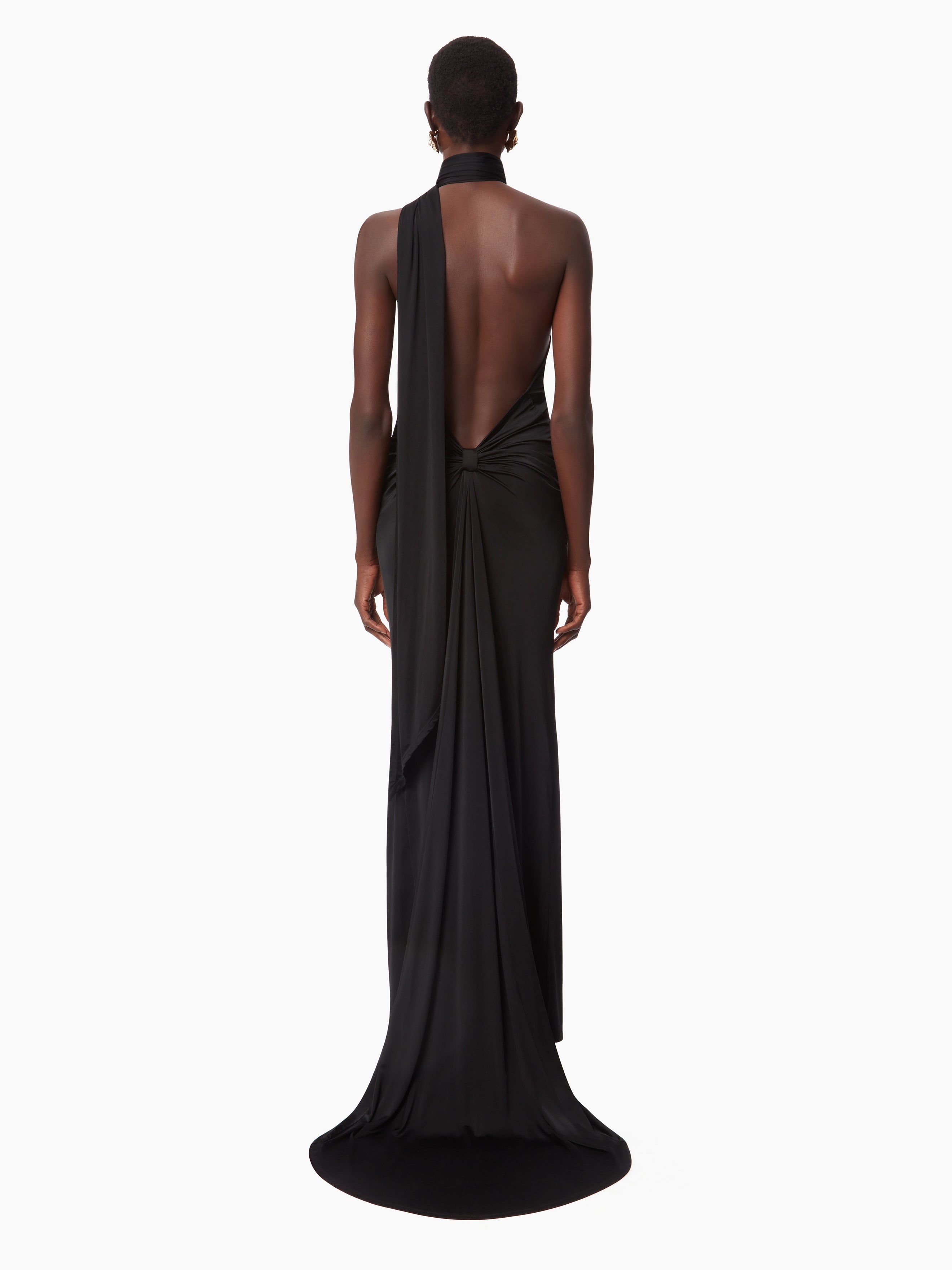 DRAPED HALTER DRESS - 5