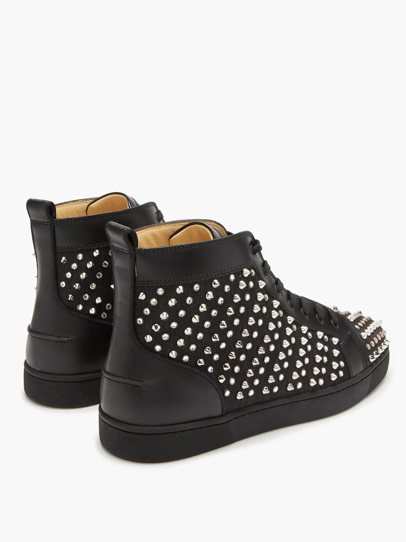 Louis spiked leather-trimmed high-top trainers - 4