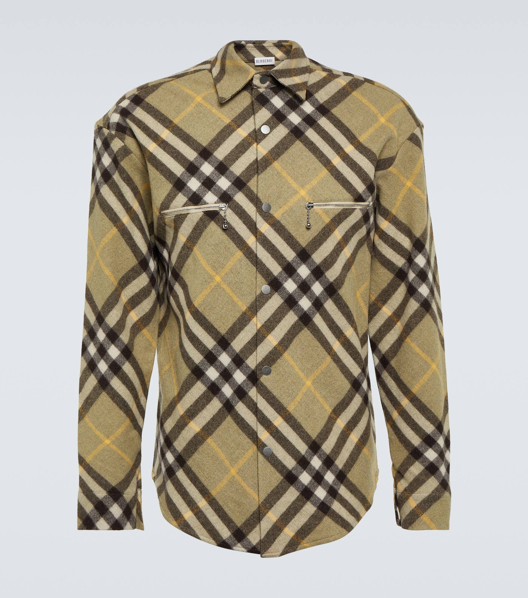 Burberry Check wool-blend shirt jacket - 1