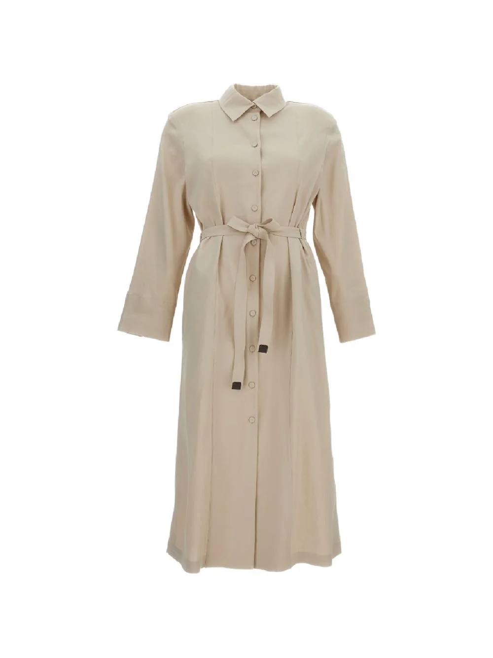 belted button-down dress - 1