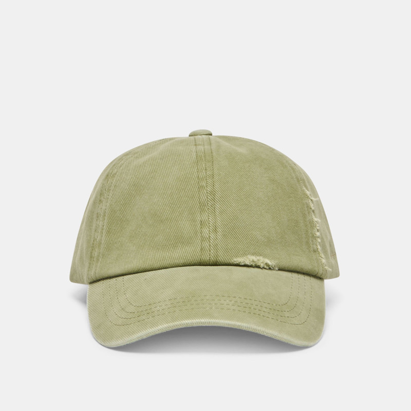 DISTRESSED BASEBALL CAP OLIVE 1