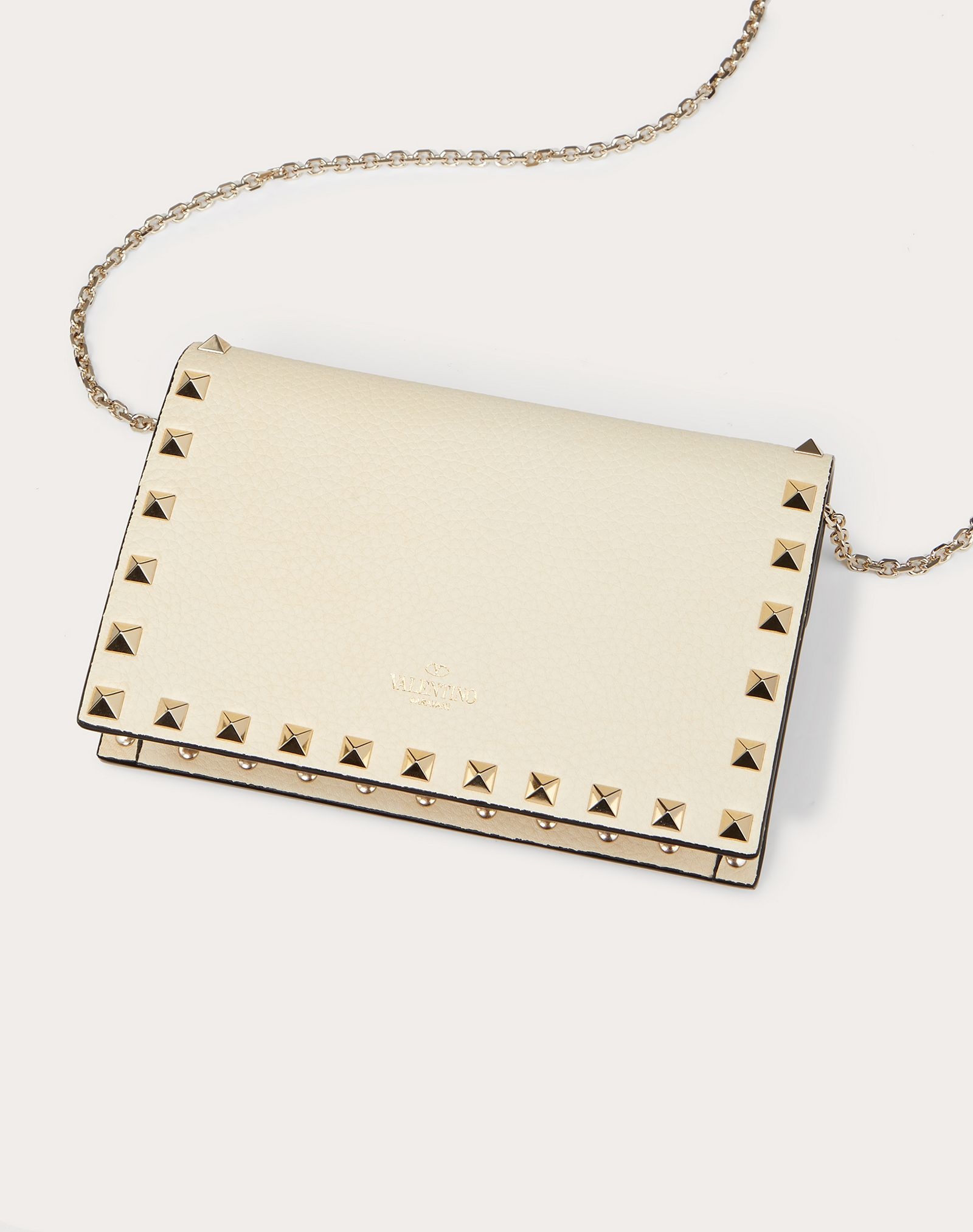 Rockstud Grainy Calfskin Chain Pouch - 3