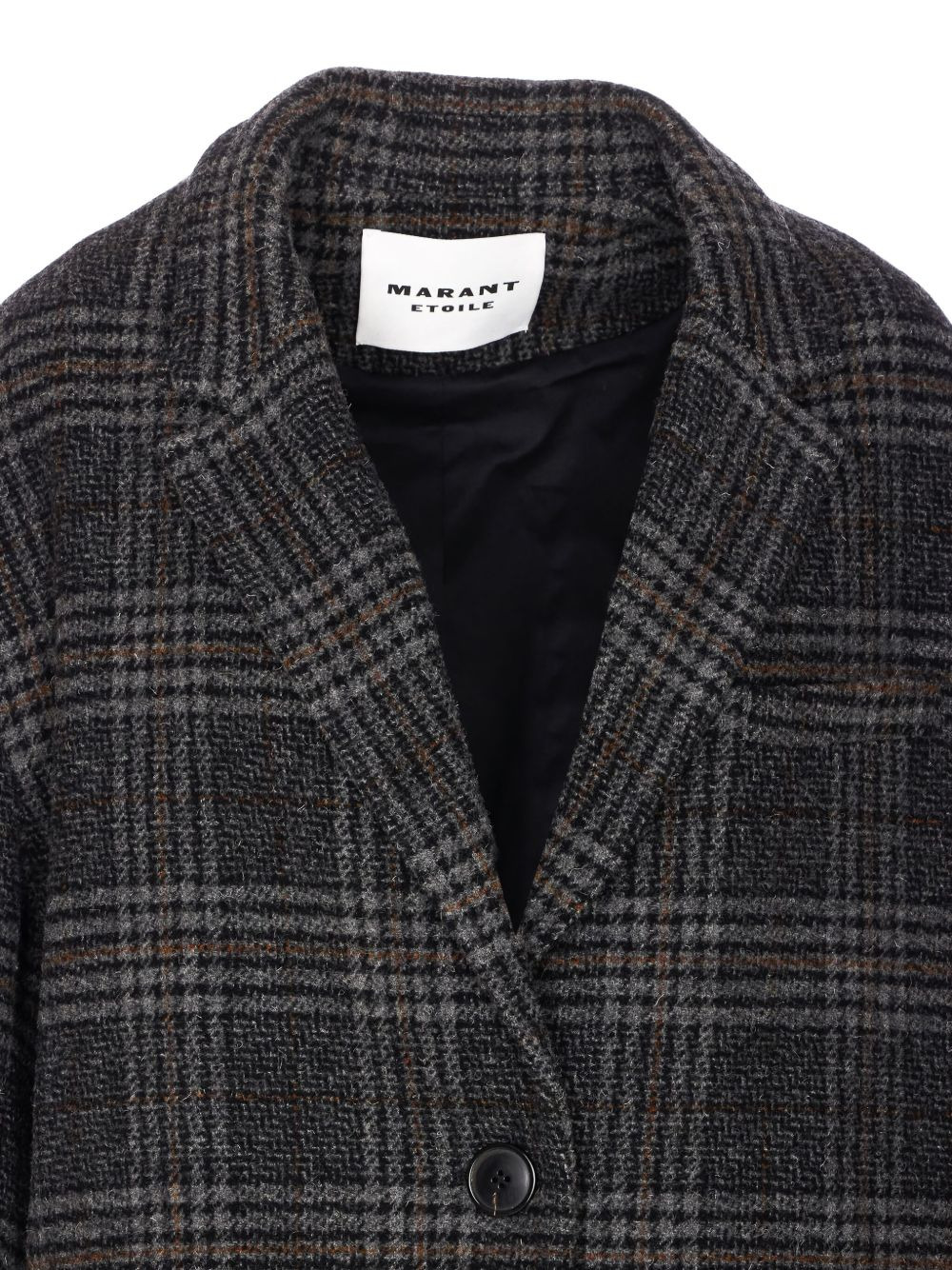 checked wool single-breasted coat - 3