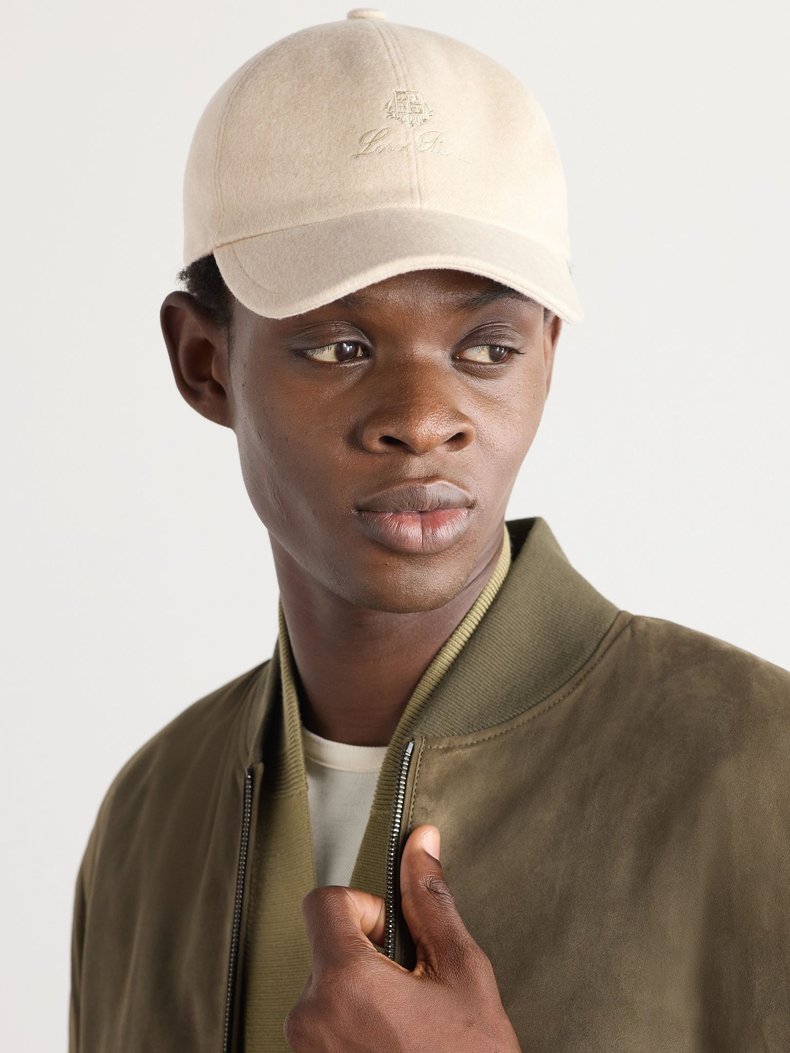 Logo-Embroidered Storm System® Cashmere Baseball Cap Beige - 2